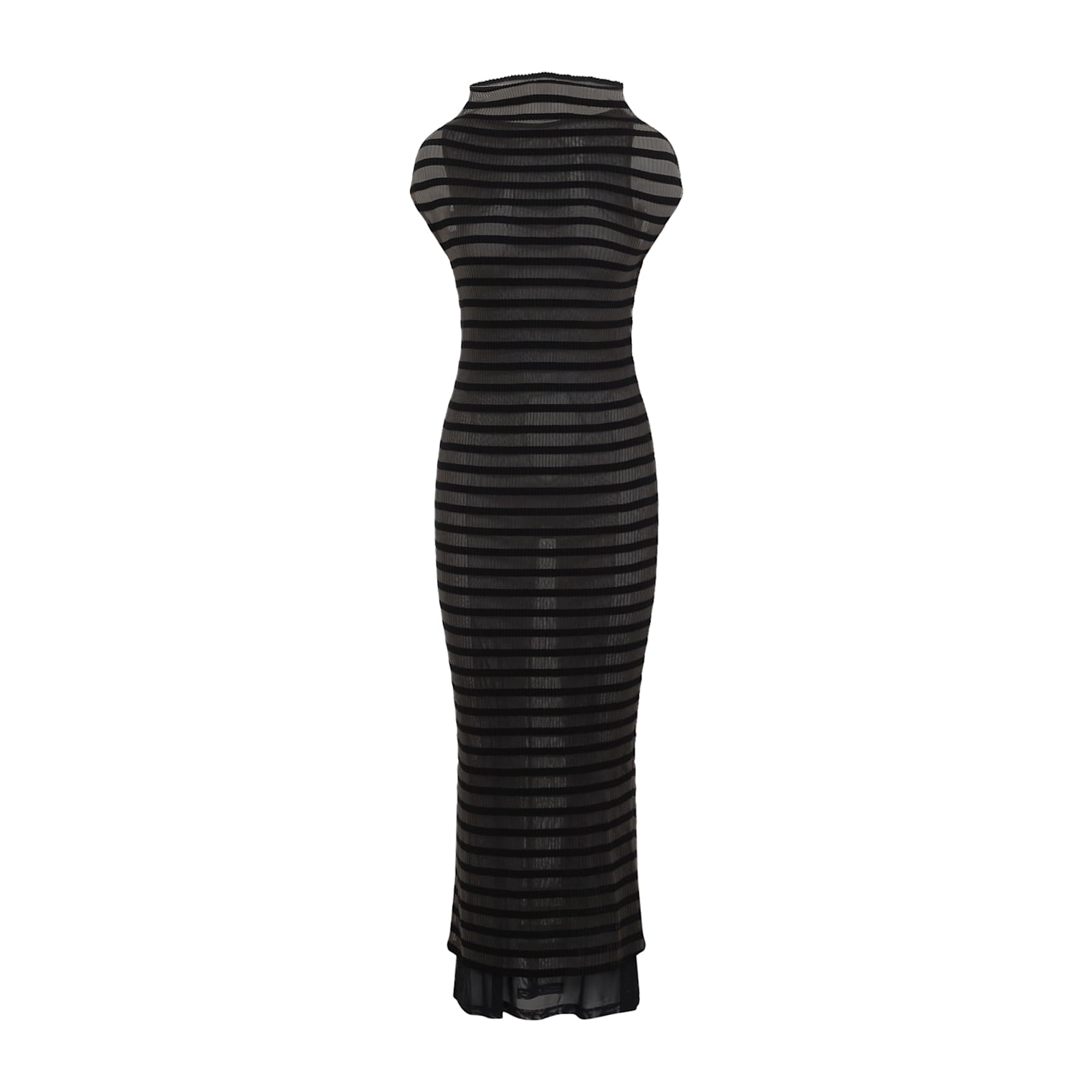 Shop Jean Paul Gaultier Mariniere Stripes Long Dress In Black