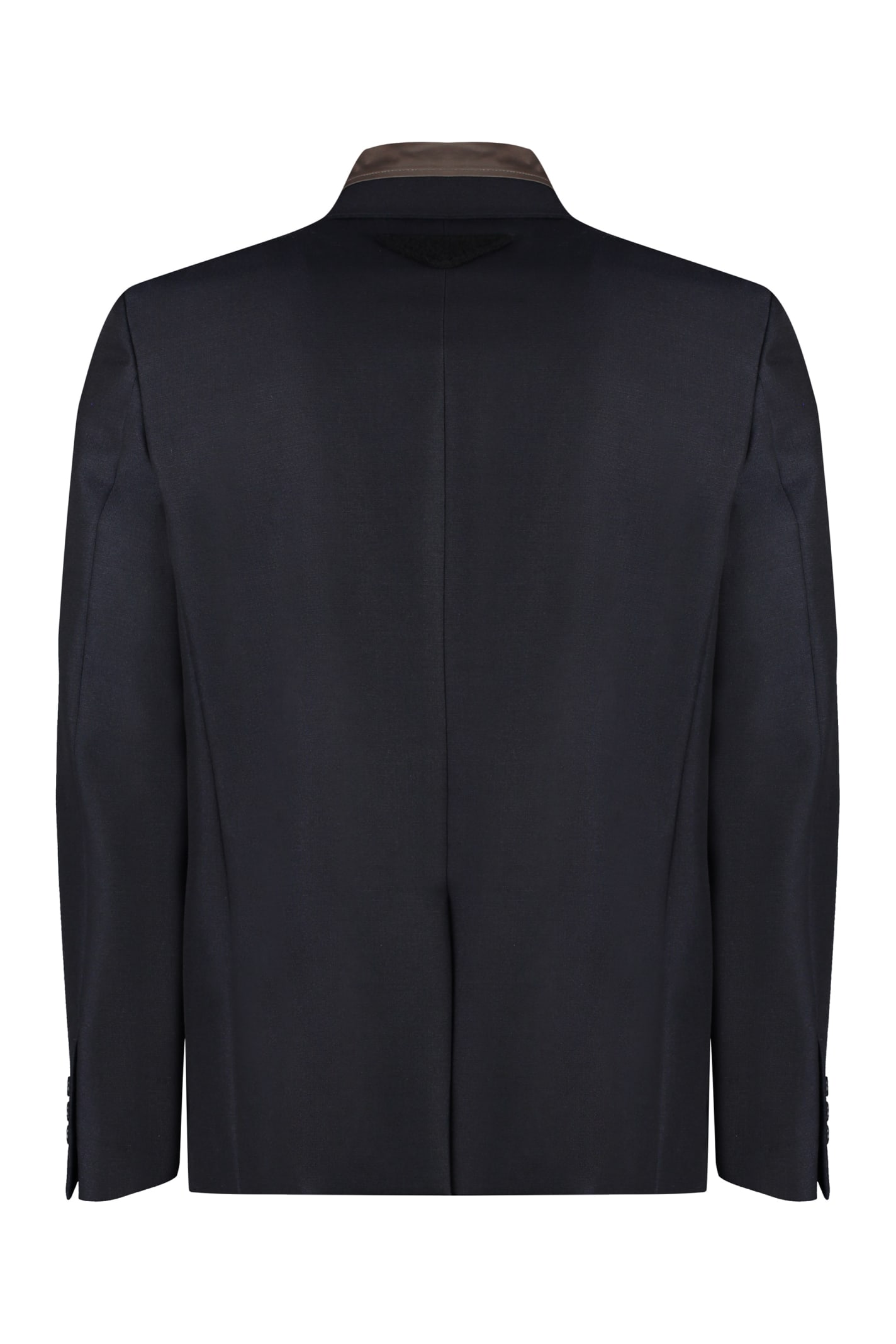 Shop Prada Wool Single-breasted Jacket In Blue