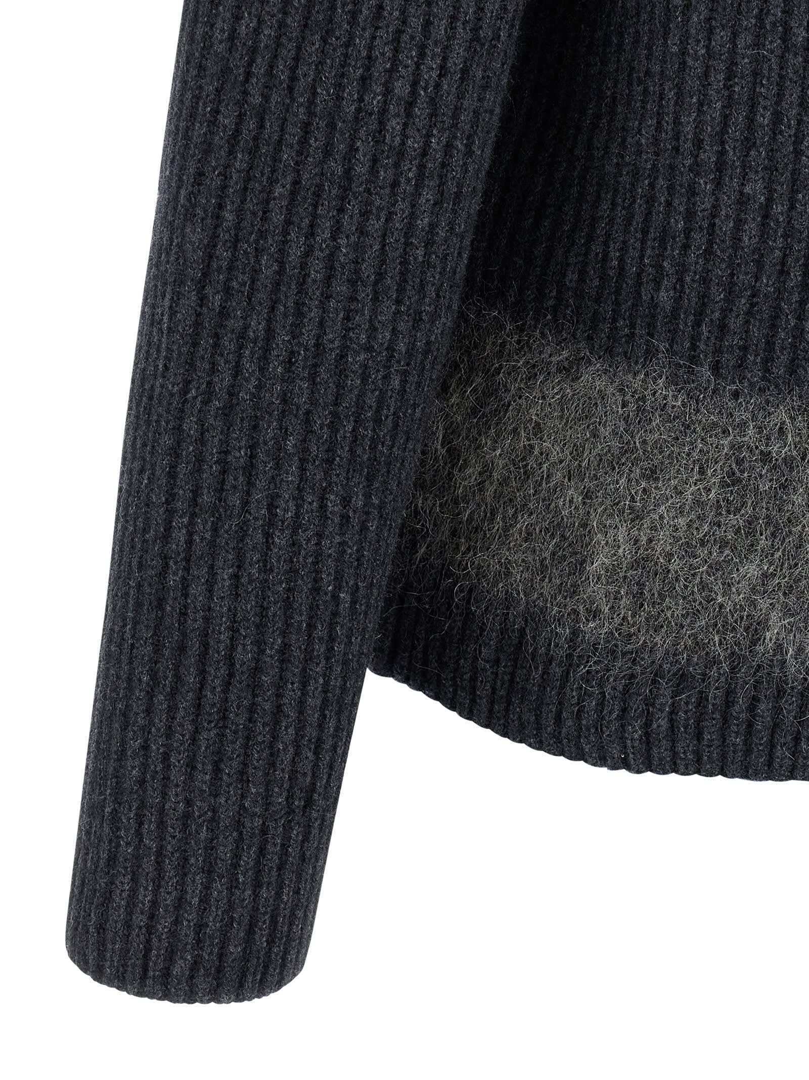 Dsquared2 Carded Wool Insert Sweater In Gray