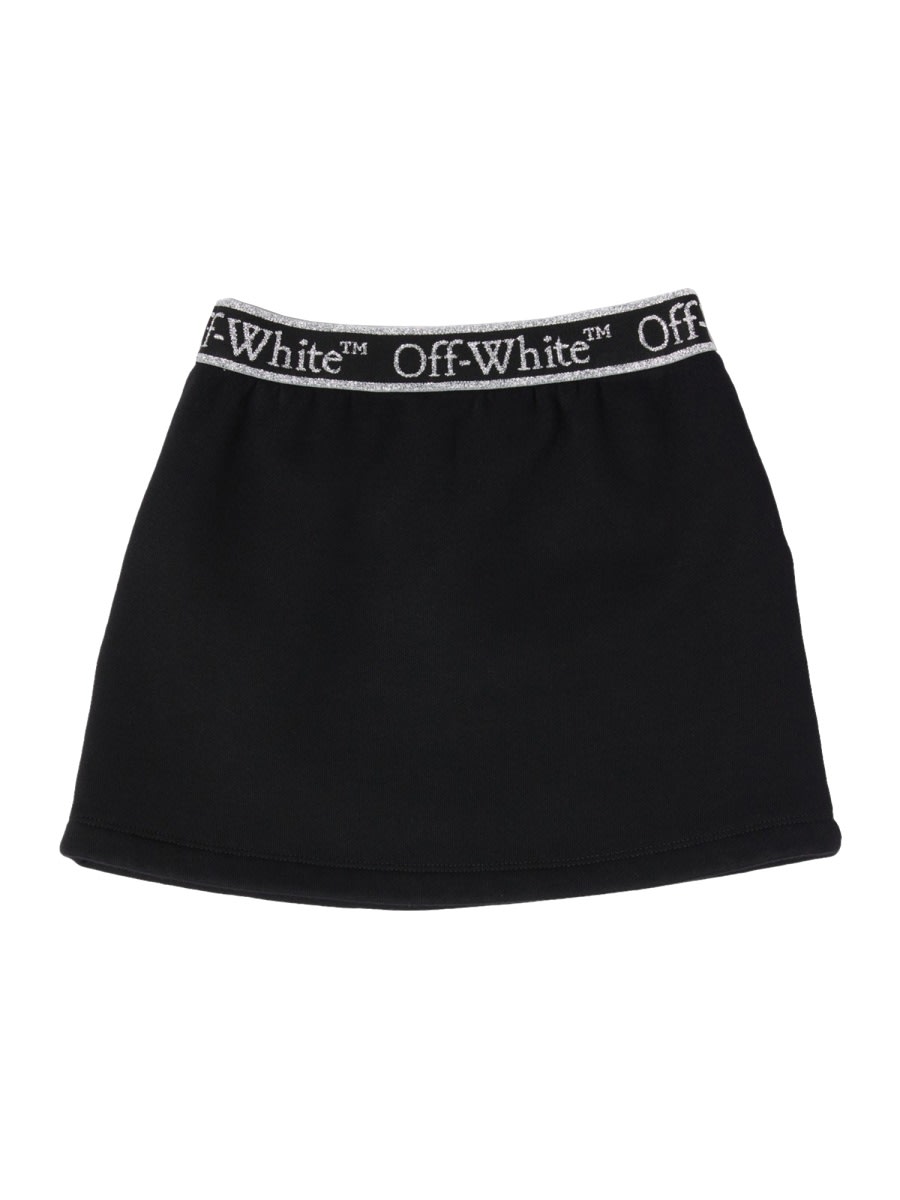 Off-white Bookish Logoband Sweatskirt By Off White Kids In Black