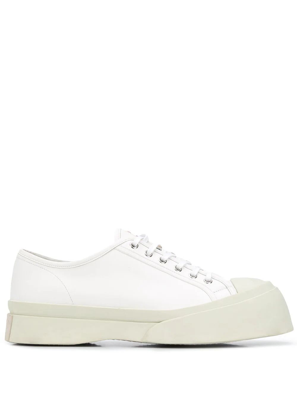Shop Marni Lace Up Sneakers In Lily White