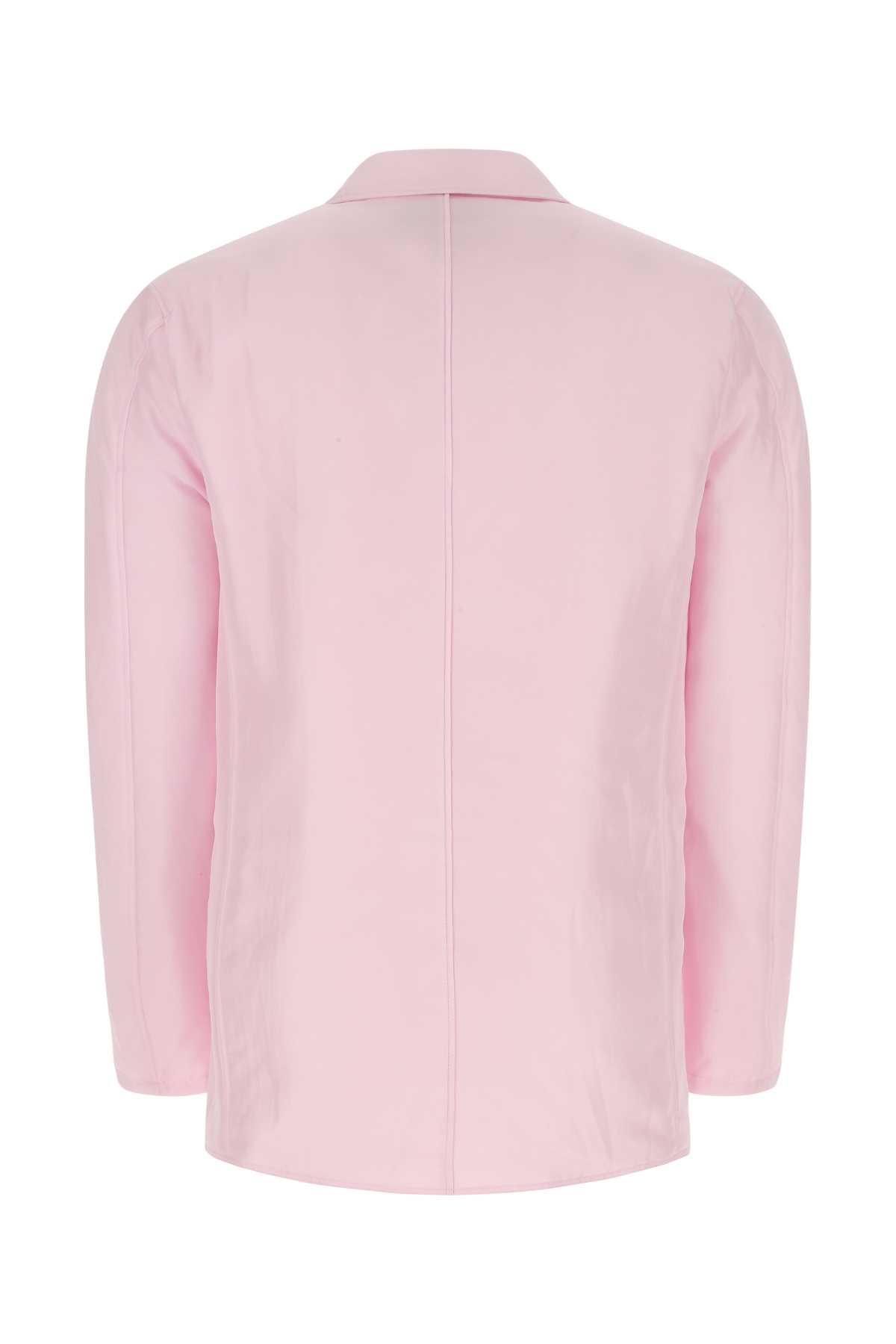 Zegna Pastel Pink Silk Padded Blazer
