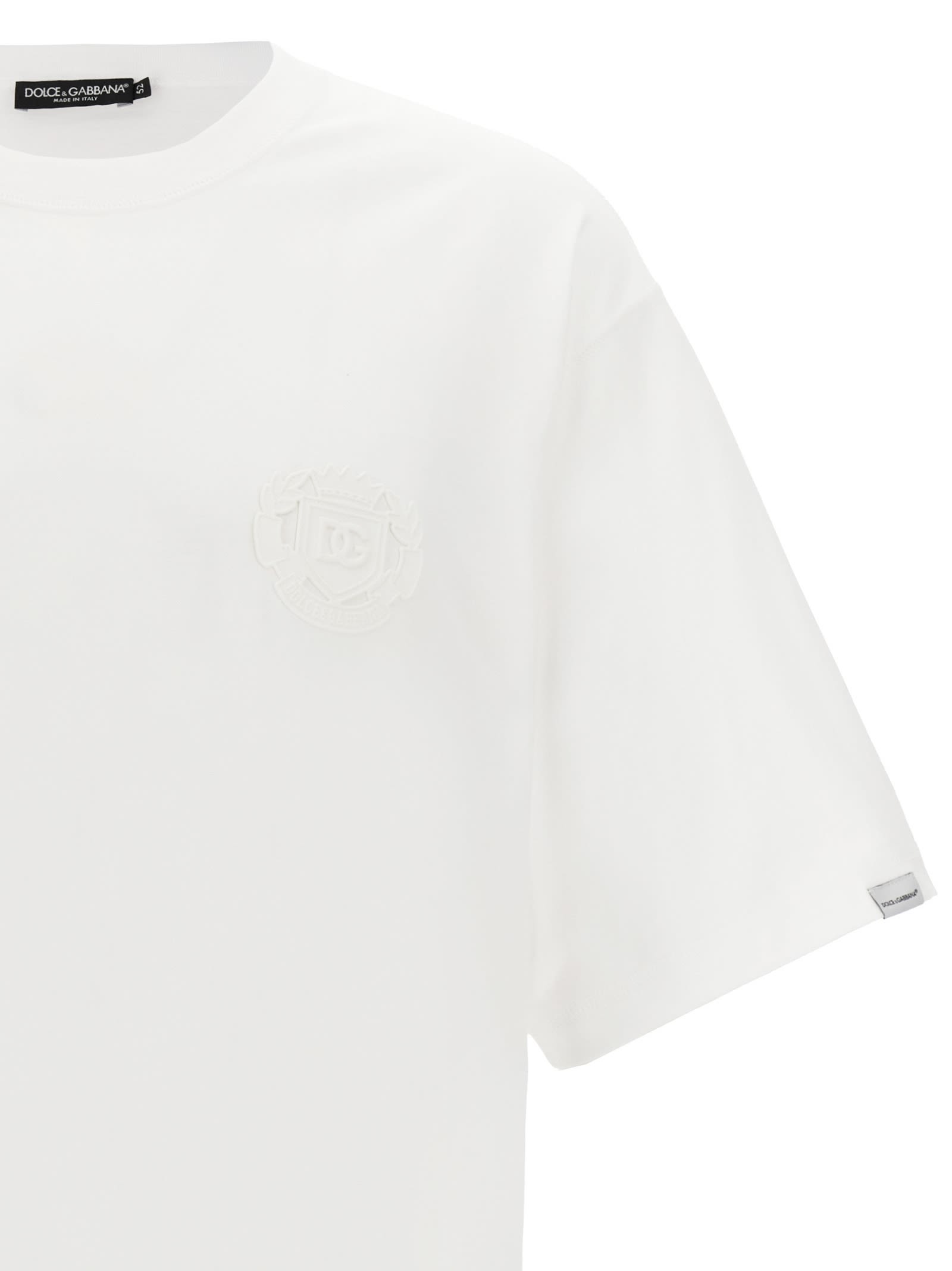 Shop Dolce & Gabbana Logo Embroidery T-shirt In White