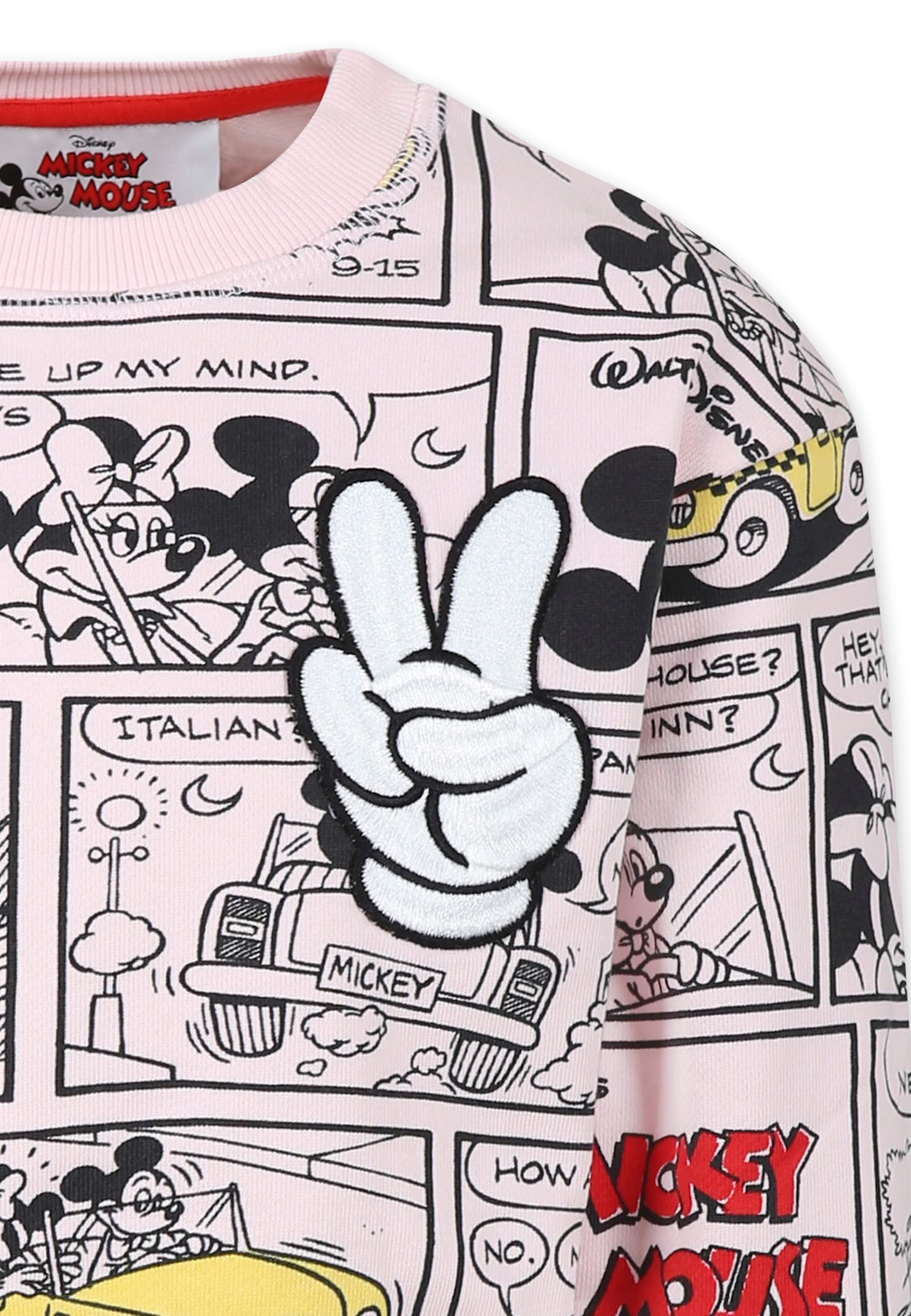 Marc Jacobs Pink Crop Sweatshirt For Girl With Mickey Mouse In Pink