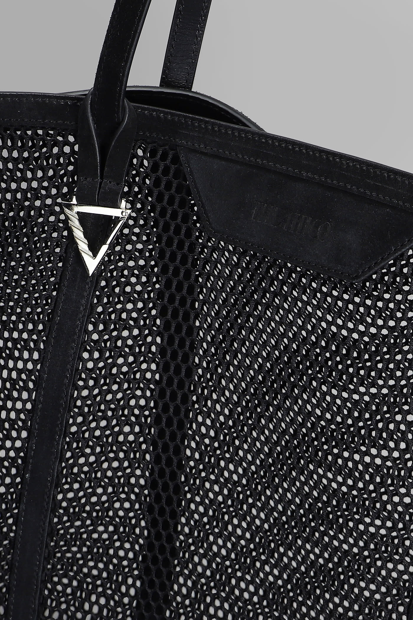 Attico Via Del Mare Tote In Black Polyester