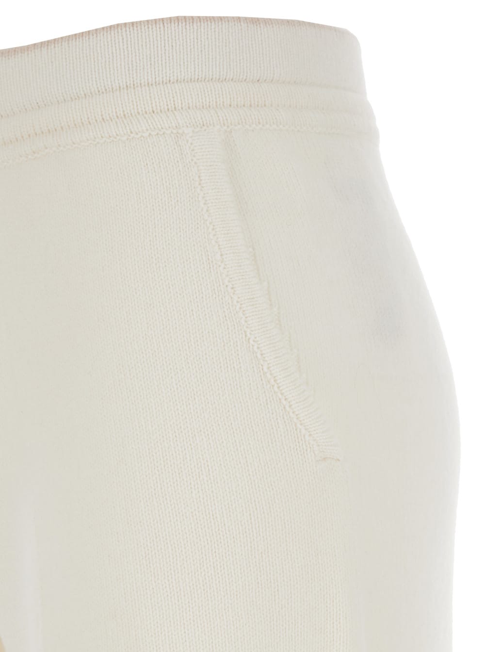 Shop Eleventy White Pants With Drawstring Closure In Cashmere Woman