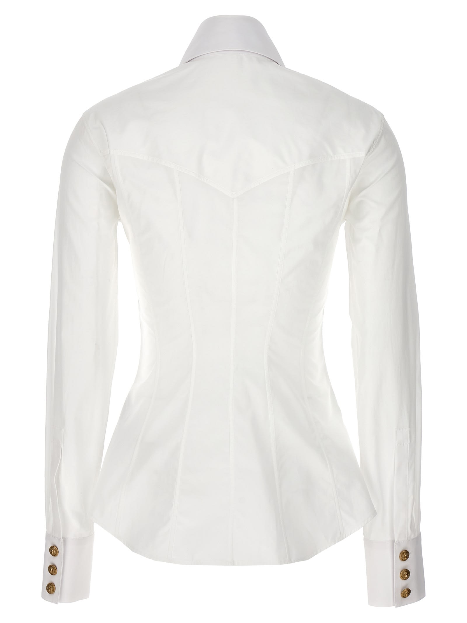Shop Balmain Wester Shirt In White