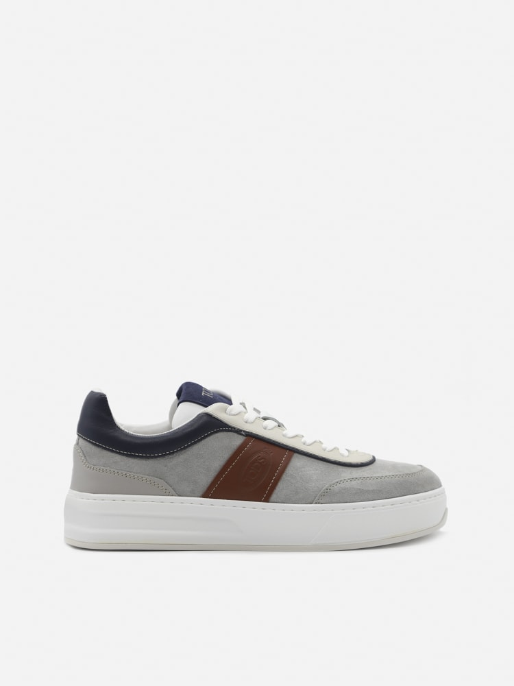 Tods Suede Sneakers With Leather Inserts