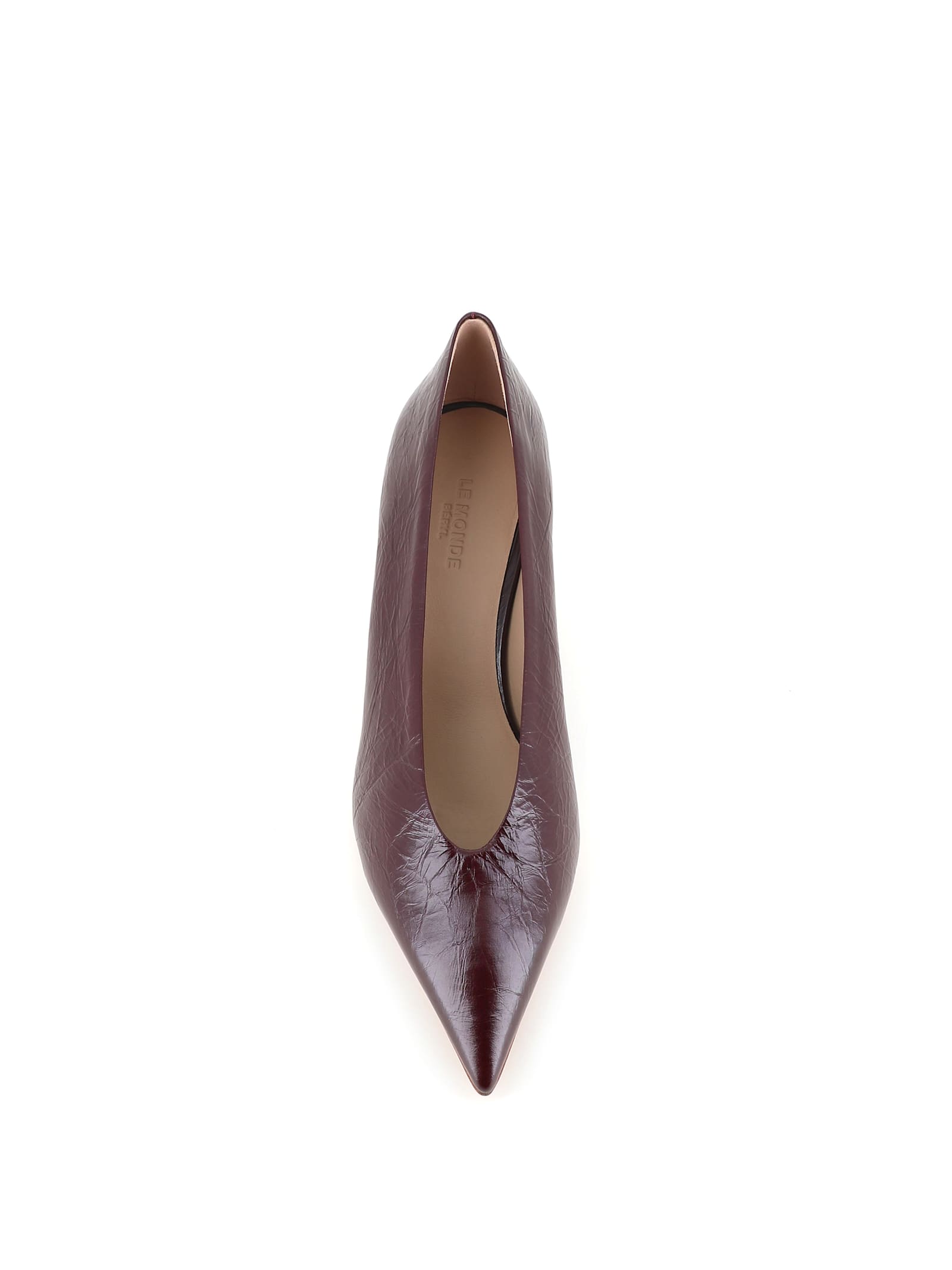 Le Monde Beryl Décollette Babouche Kitten Heel In Burgundy
