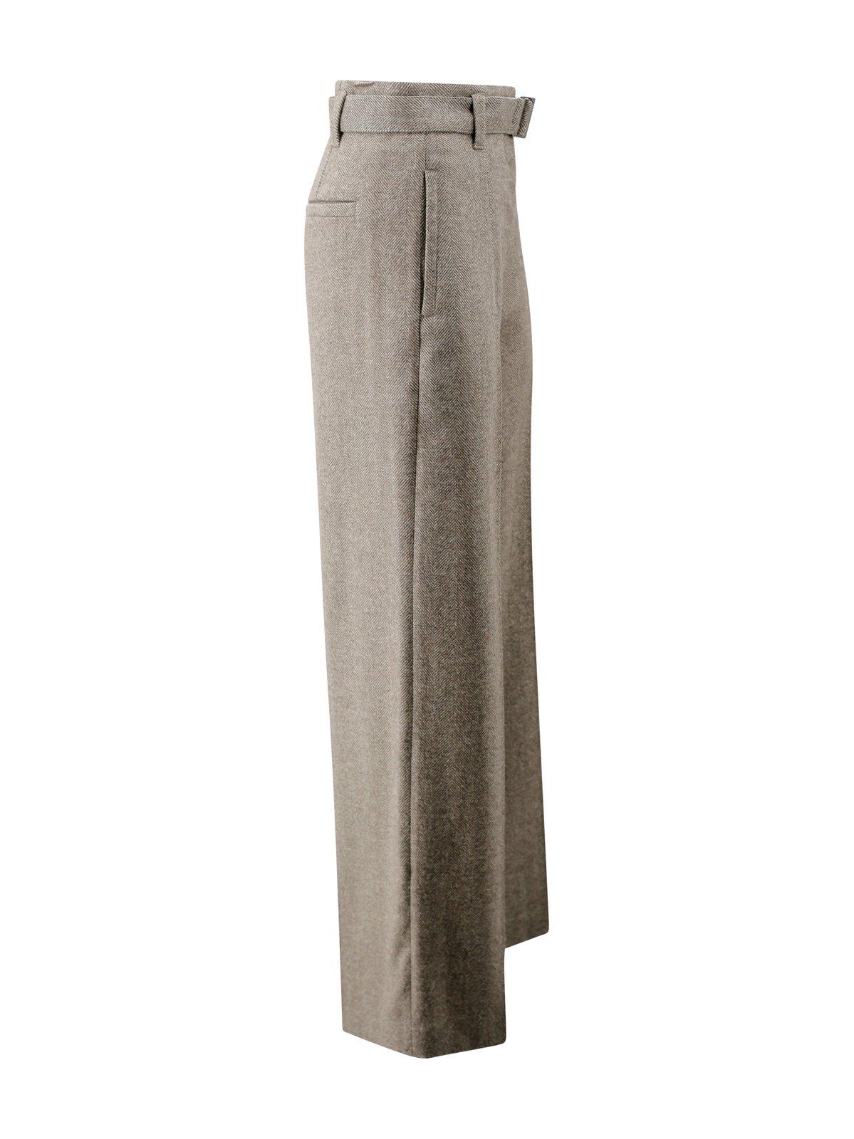 BRUNELLO CUCINELLI CHEVRON LOOSE FIT BELTED TROUSERS 