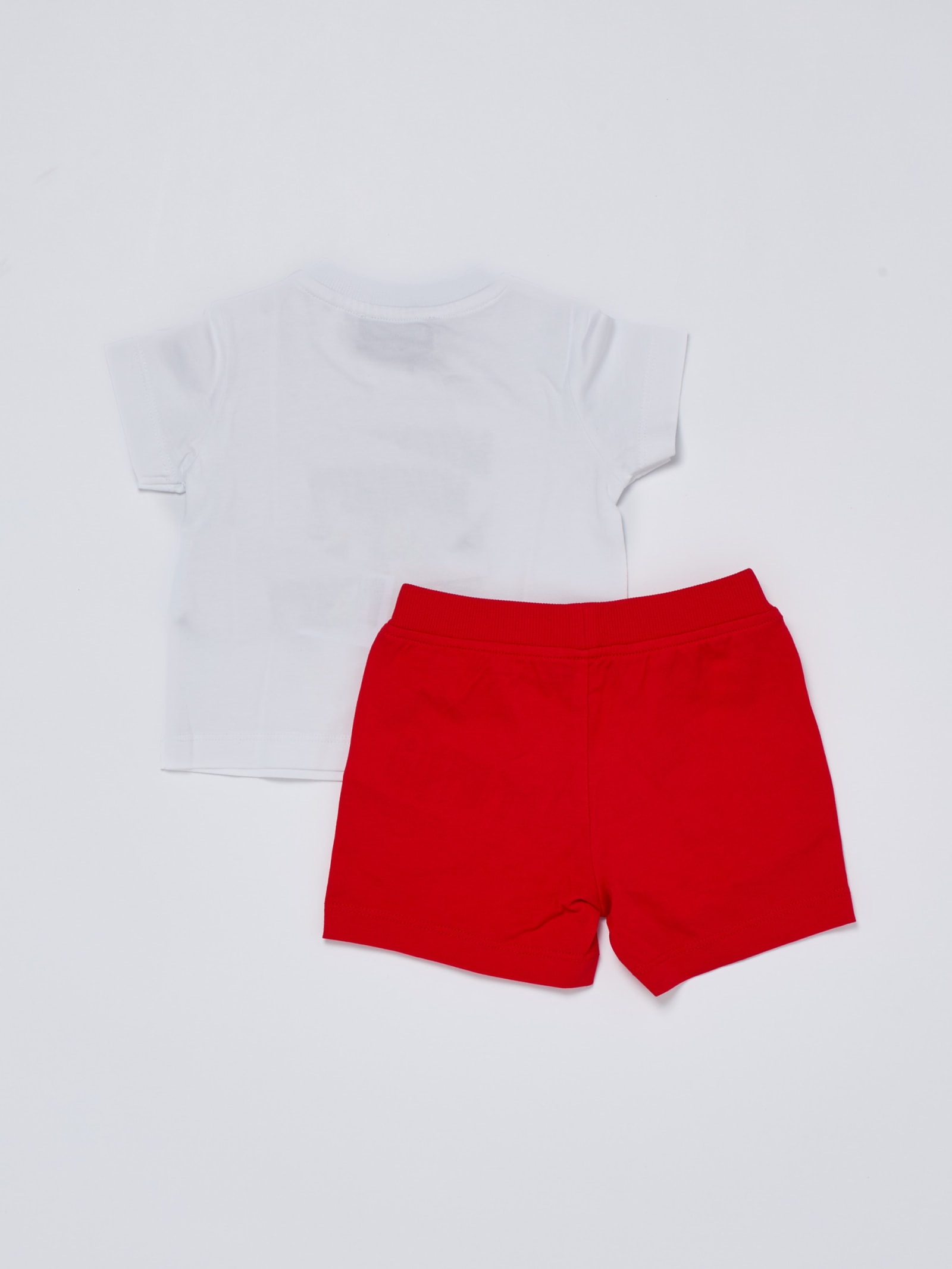 Shop Moschino T-shirt+shorts Suit In Bianco-rosso