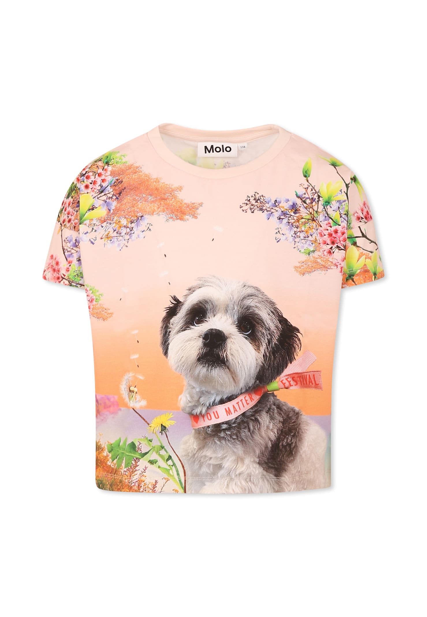 Molo Multicolor T-shirt For Girl With Dog In Multicolor
