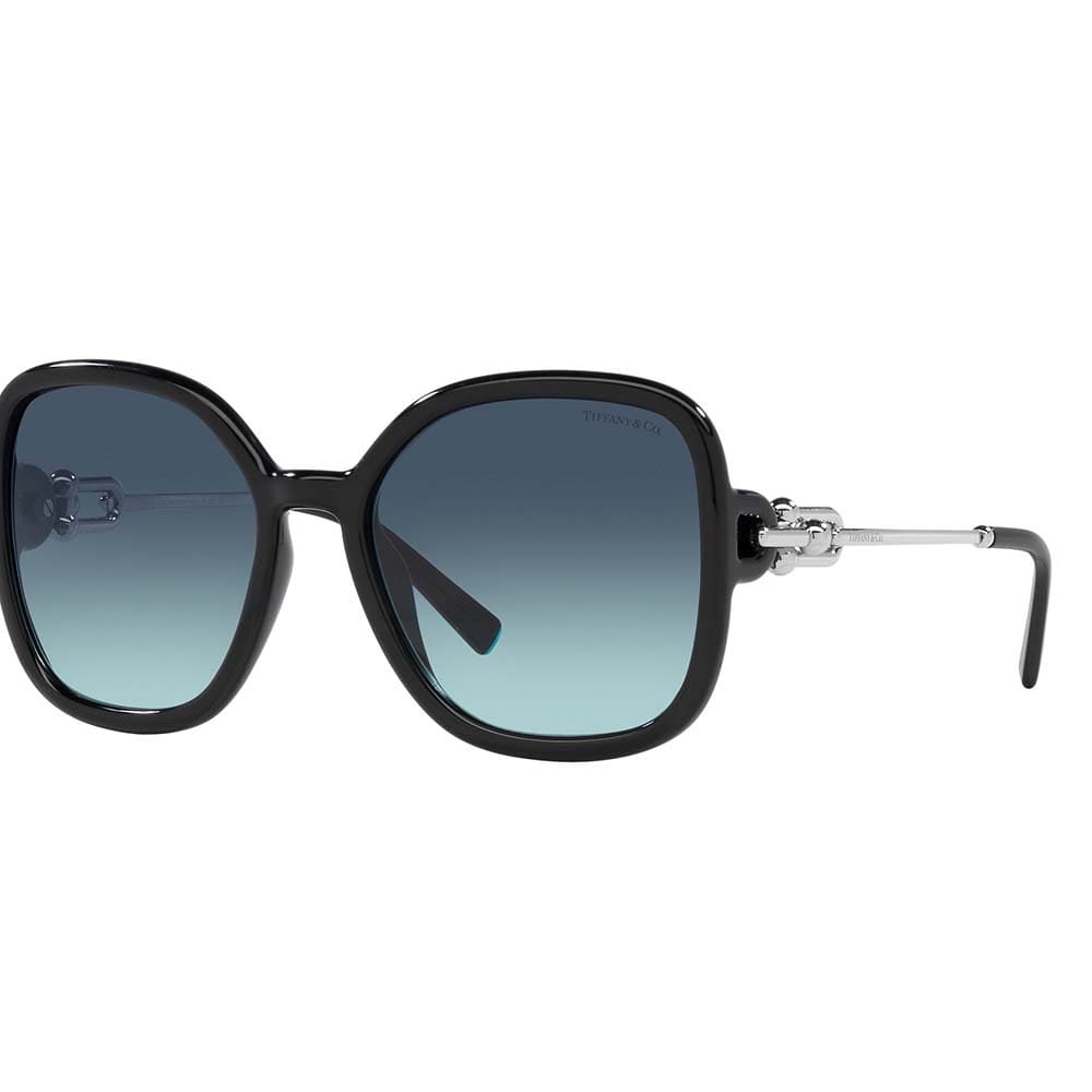 Shop Tiffany &amp; Co. Sunglasses In Nero/blu Sfumato