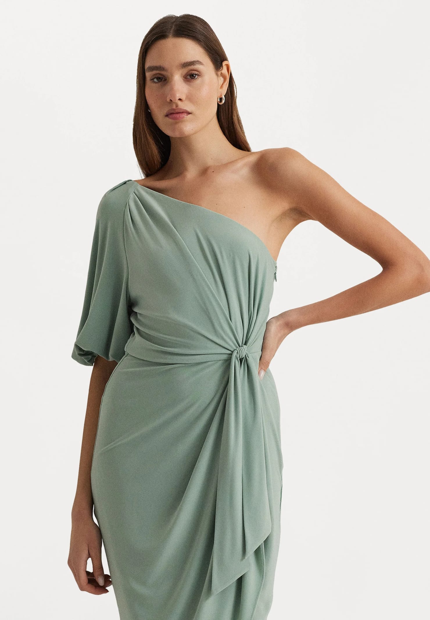 Shop Ralph Lauren Mariyow Short Sleeve Day Dress In Soft Laurel