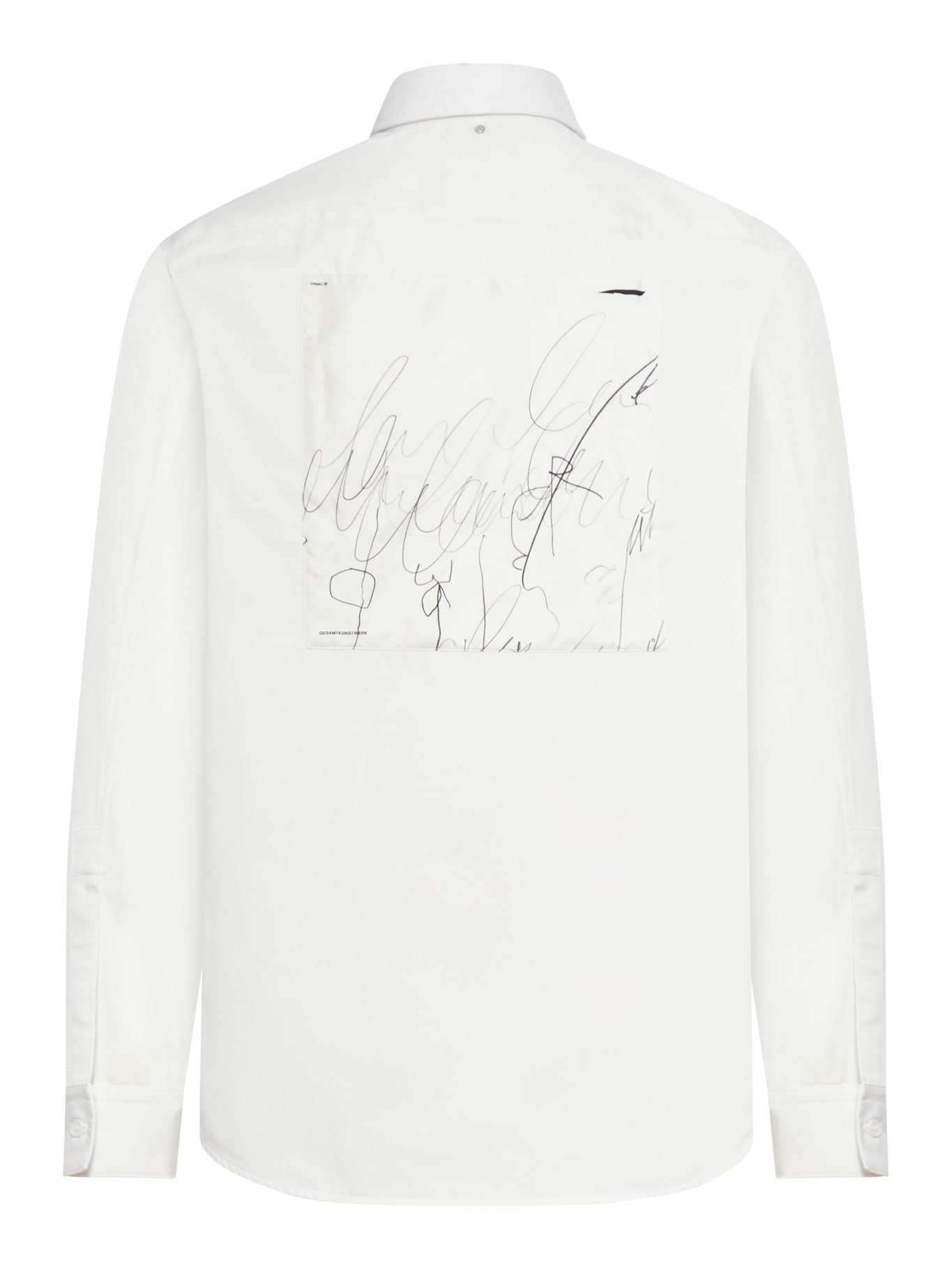 Shop Oamc Mark Shirt, Scribble Patch In White