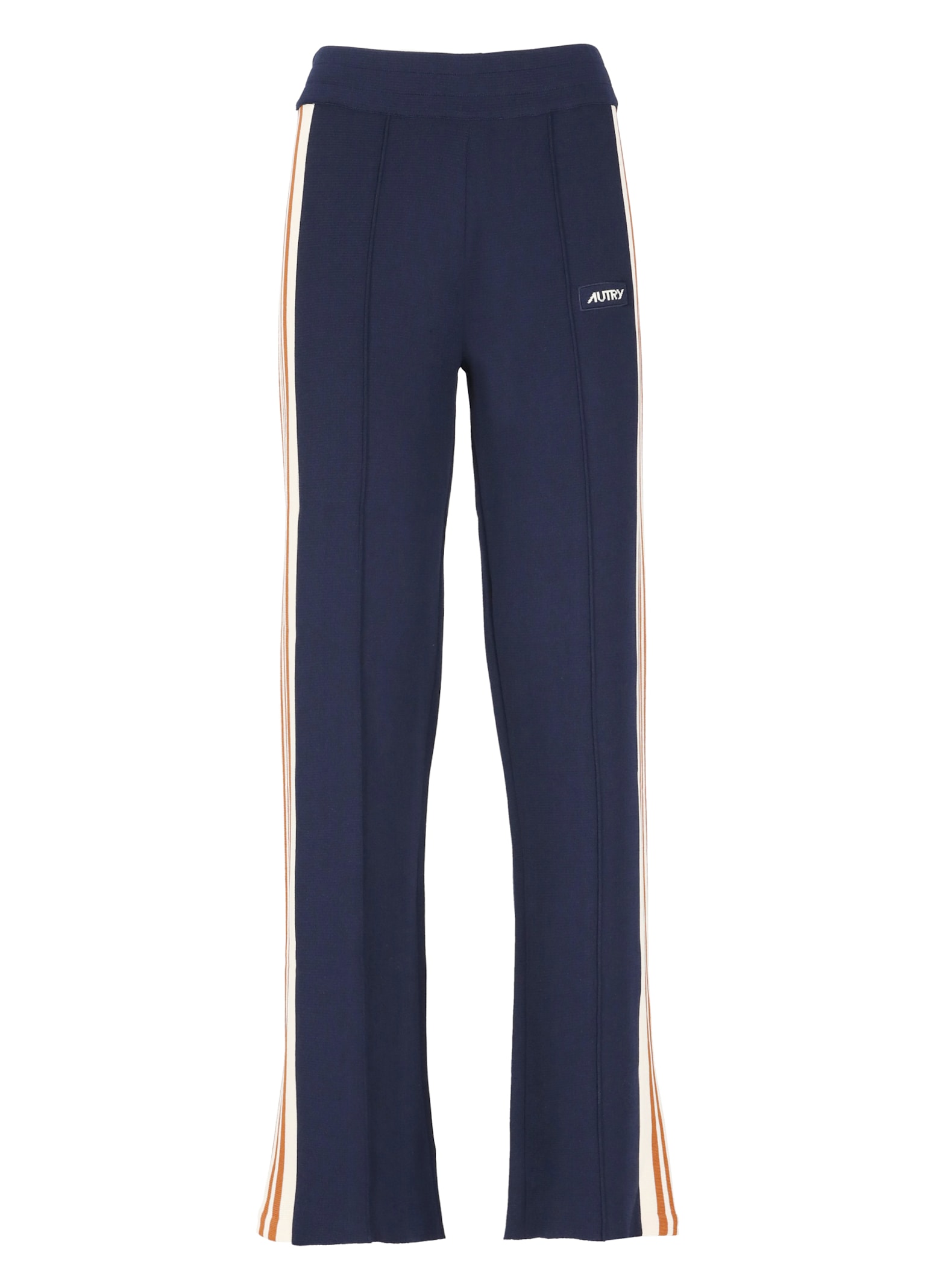 Shop Autry Viscose Pants With Logo In Blue