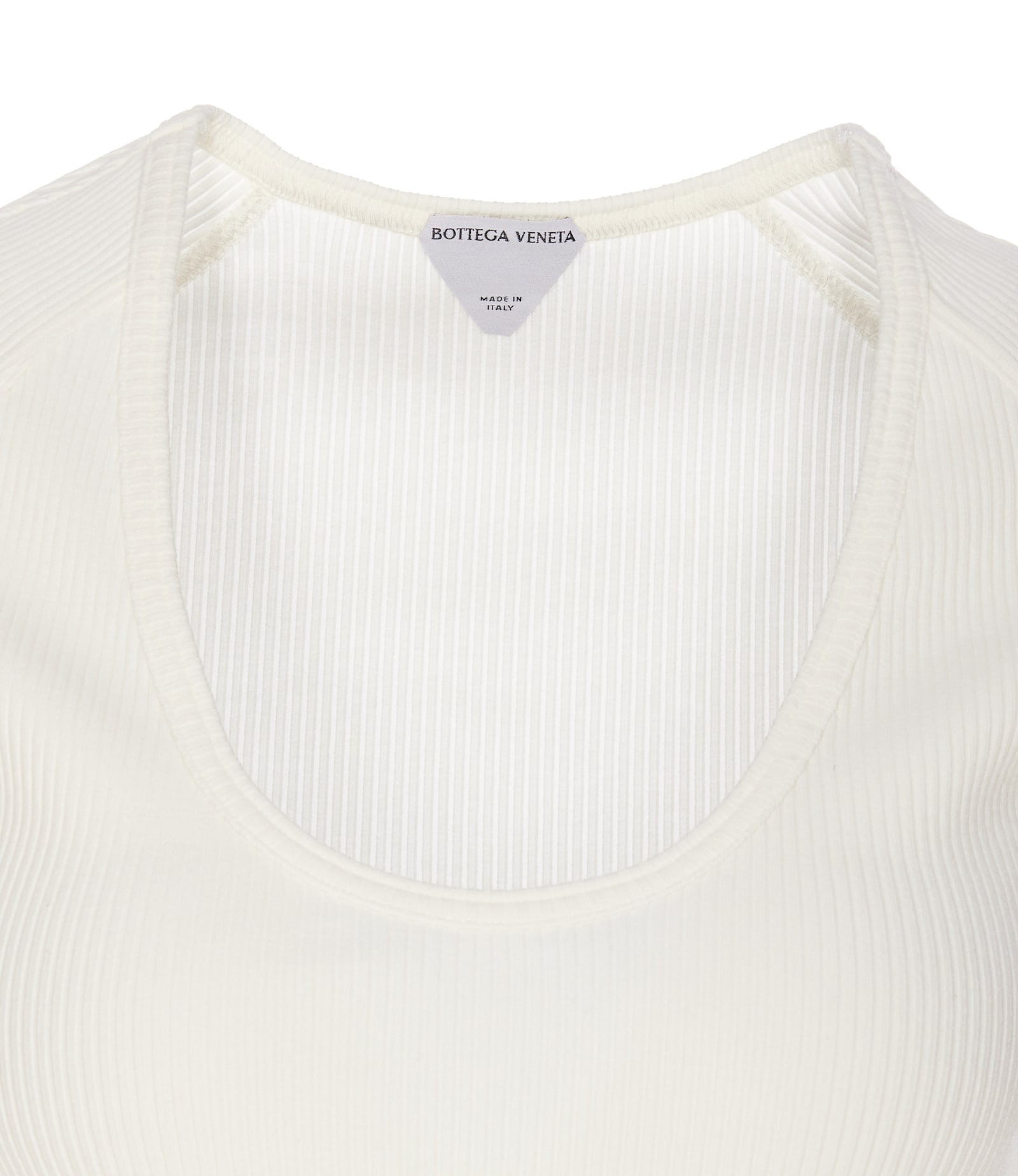 Shop Bottega Veneta Cotton Rib Jersey Top In White