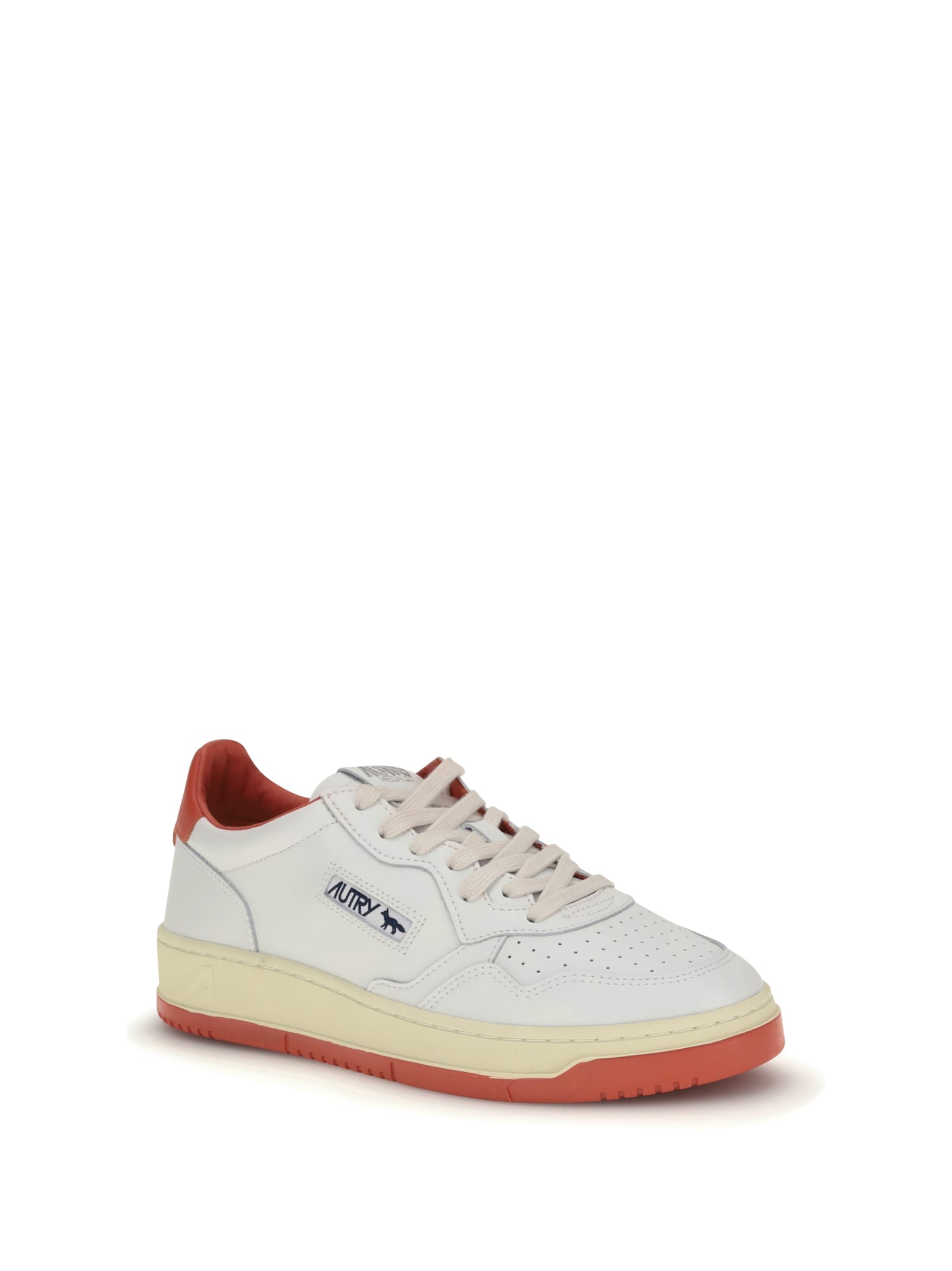 Autry X Maison Kitsune Medalist Low Top Sneakers In White
