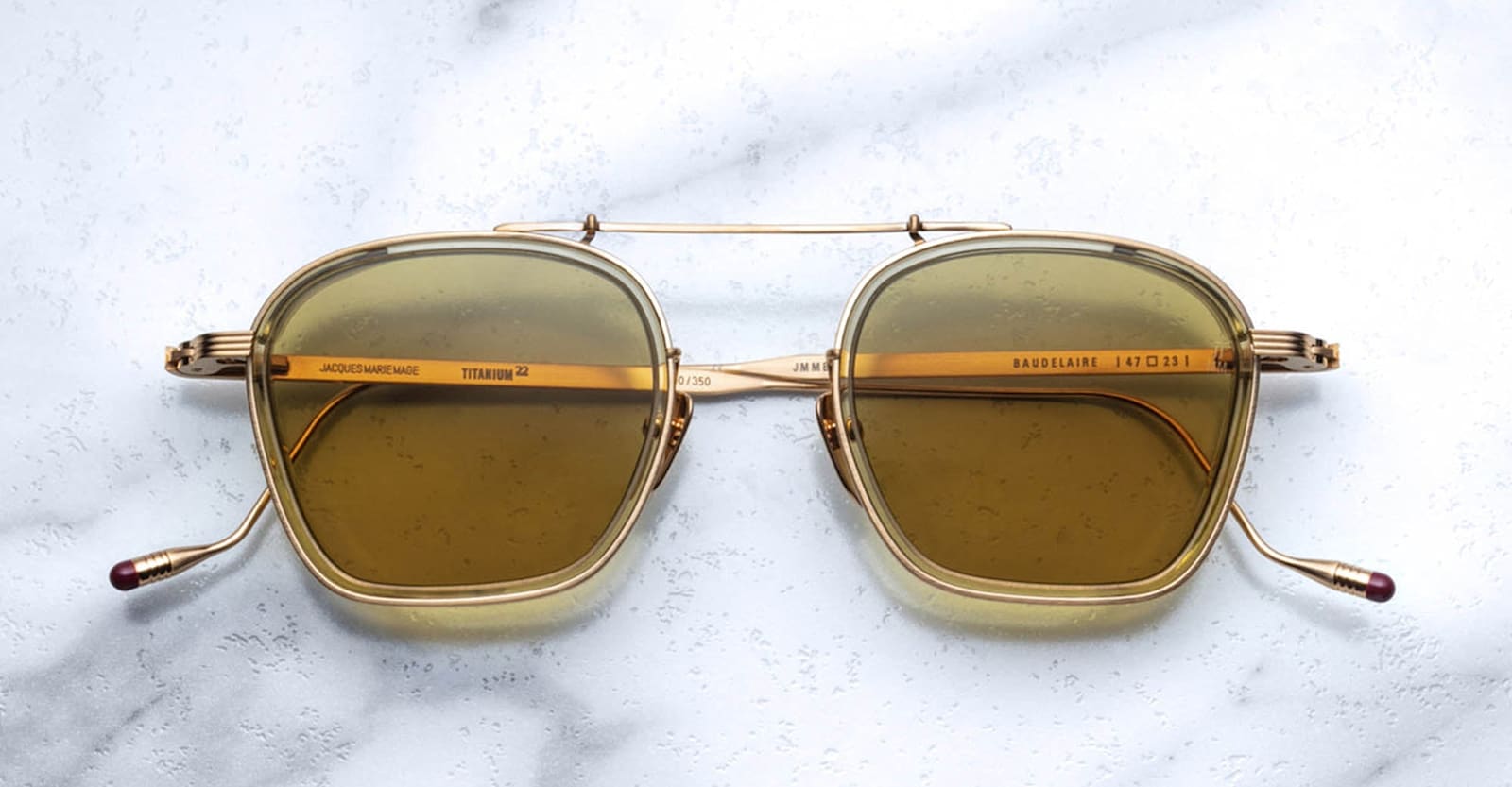 Shop Jacques Marie Mage Baudelaire 2 - Montra Sunglasses In Gold