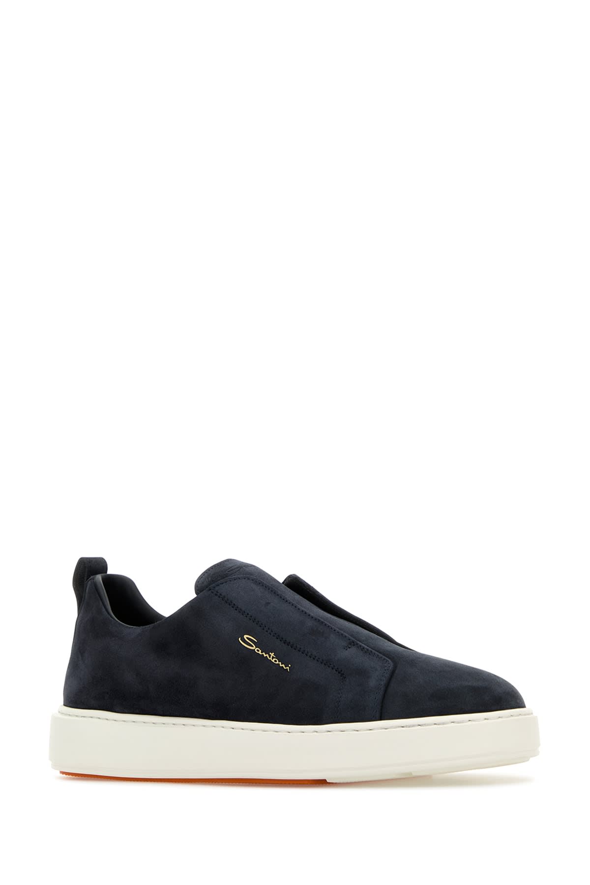 Santoni Victory Logo-printed Slip-on Sneakers In Blue