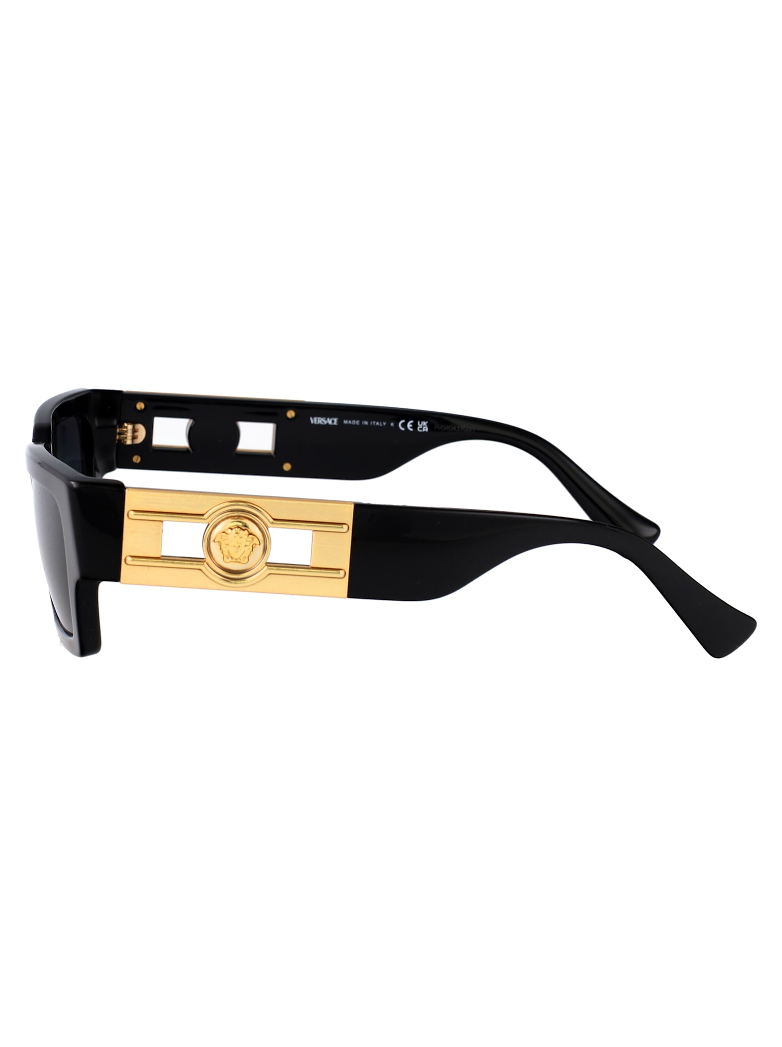 Versace Havana Acetate Sunglasses In Black