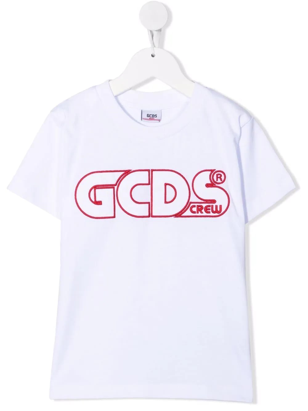 GCDS Mini Kids White T-shirt With Red Profiled Logo