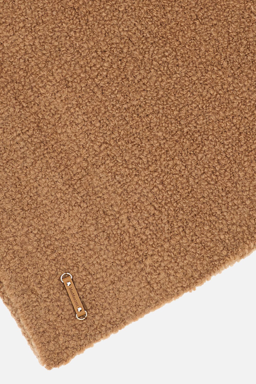 Max Mara Camel And Silk Boucle Scarf In Brown