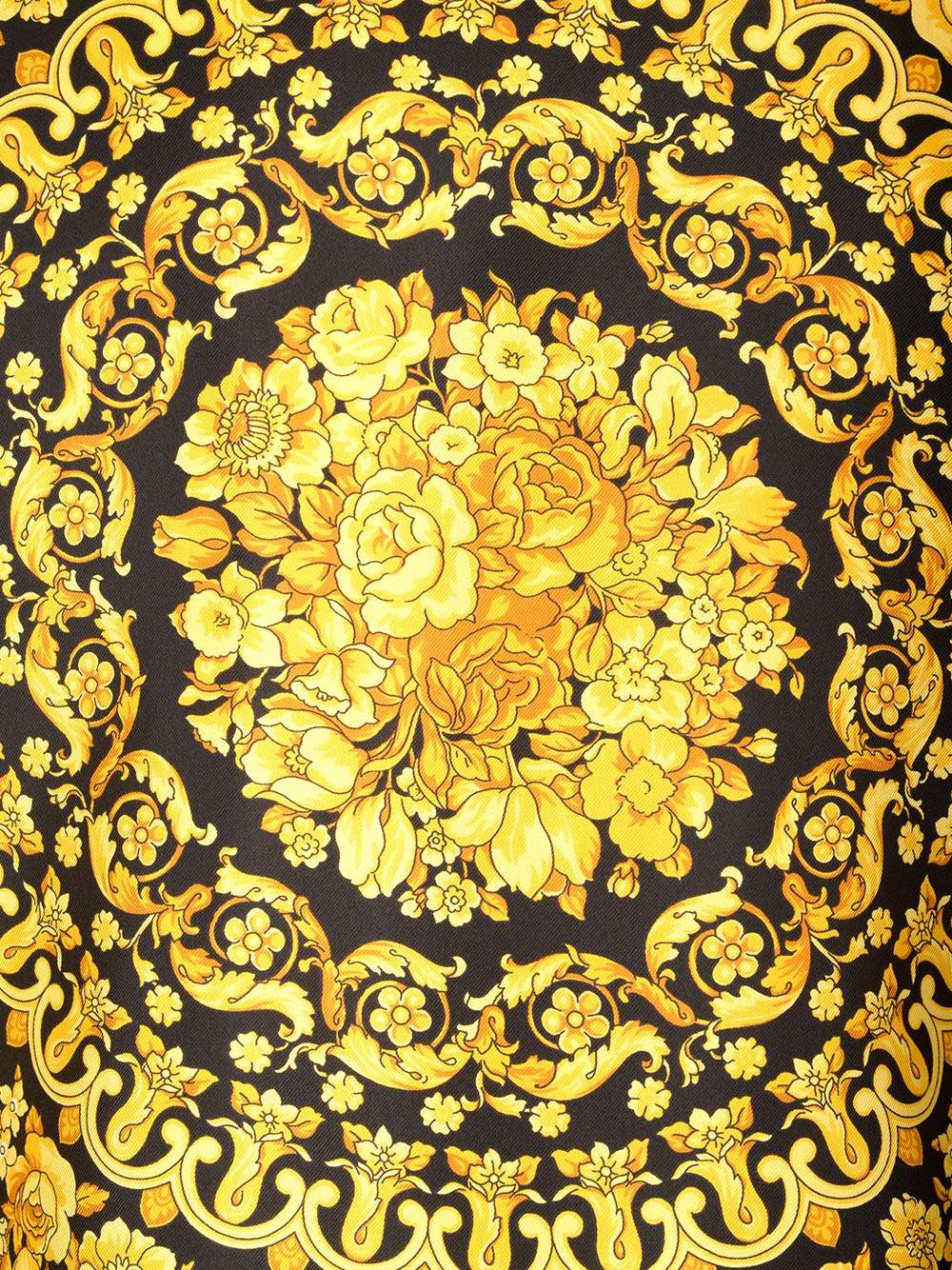 Shop Versace Baroque Silk Shirt In Nero