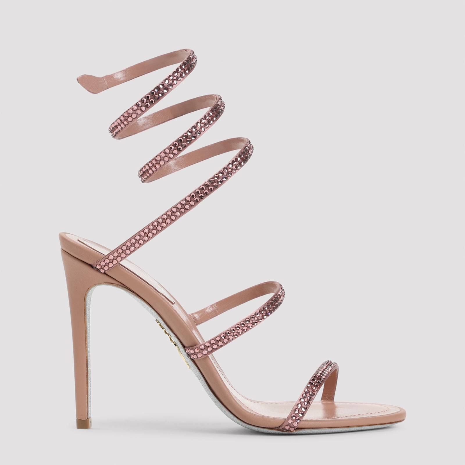 René Caovilla Snake Sandal In Pink
