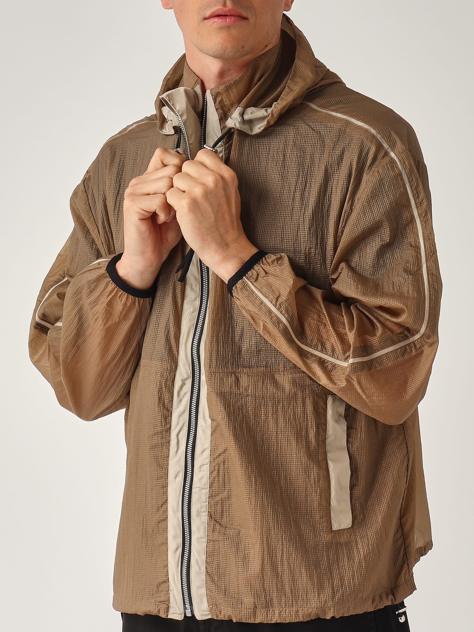 Premiata Mirror Var 72 In Ripstop Naturale Jacket In Brown