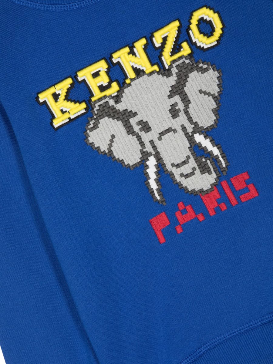 Shop Kenzo Elephant Crewneck Sweatshirt In Blue