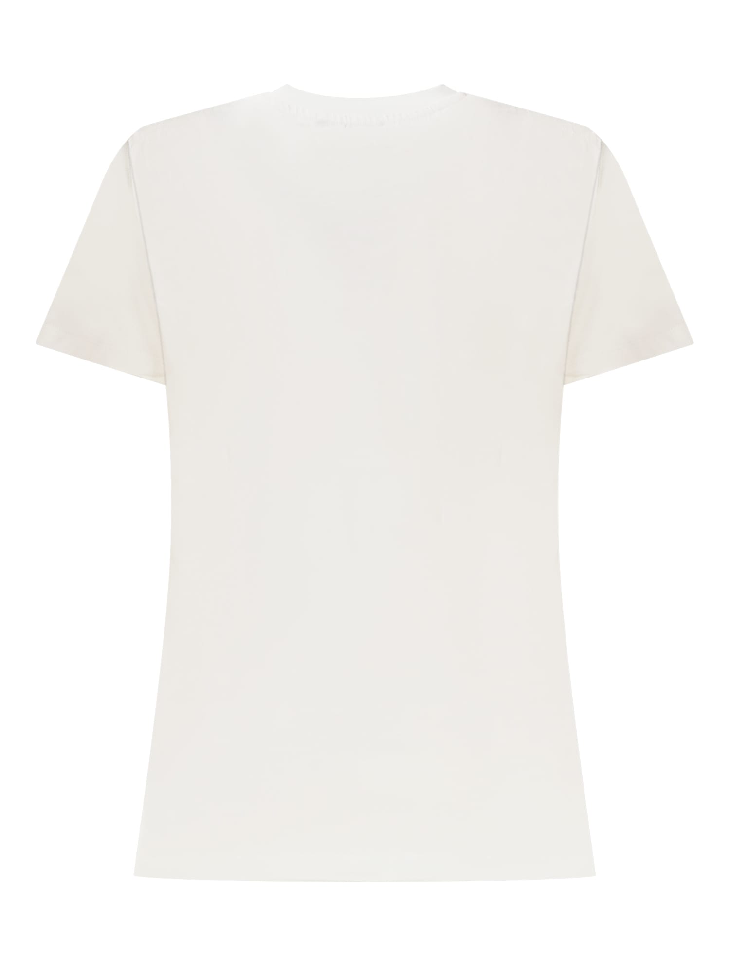 Shop Young Versace T-shirt With Logo In Bianco-navy