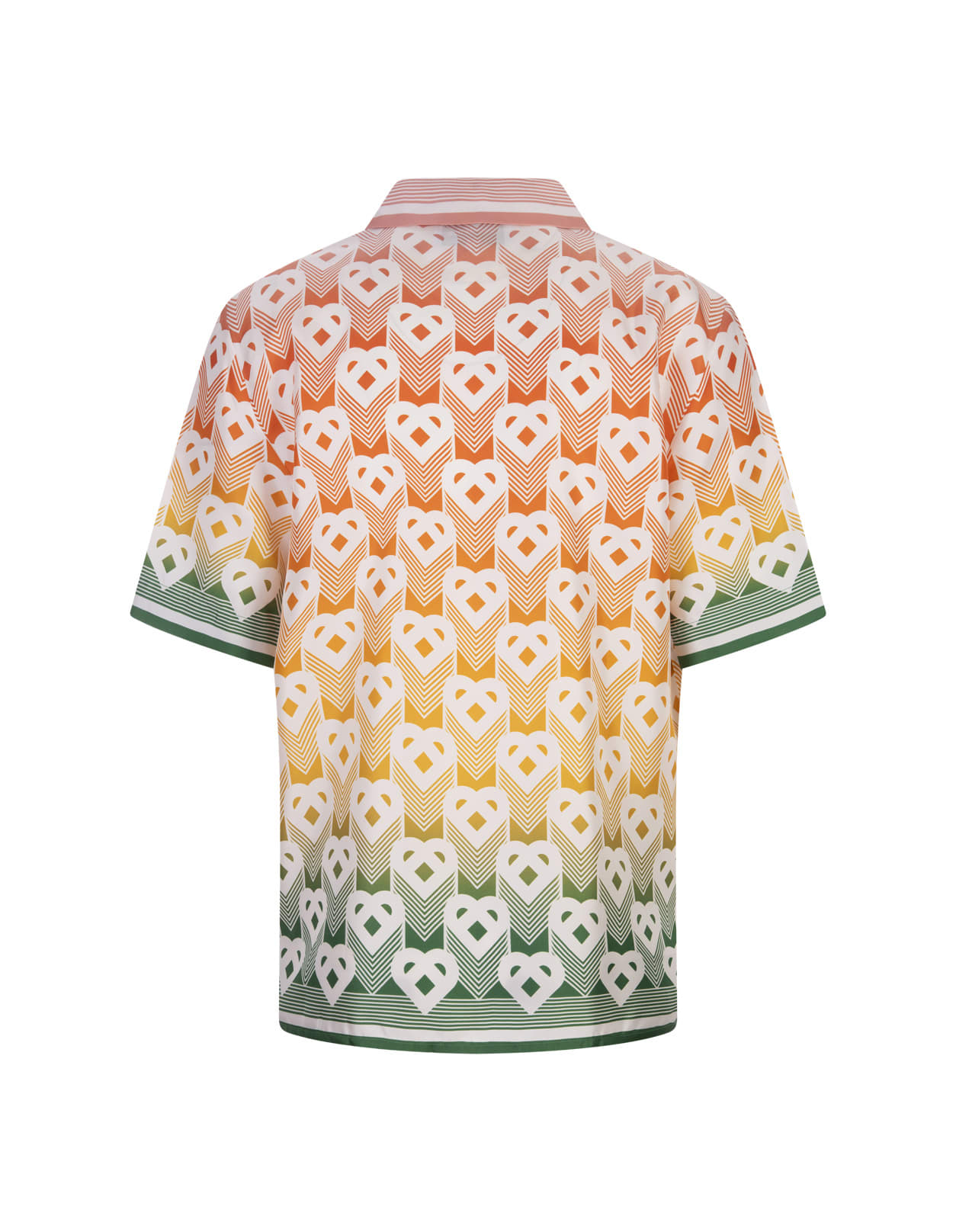 Shop Casablanca Gradient Heart Monogram Silk Shirt In Multicolour