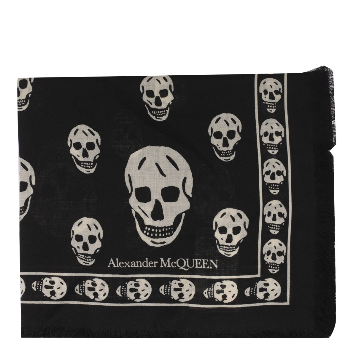 Shop Alexander Mcqueen Skull Scarf In Black