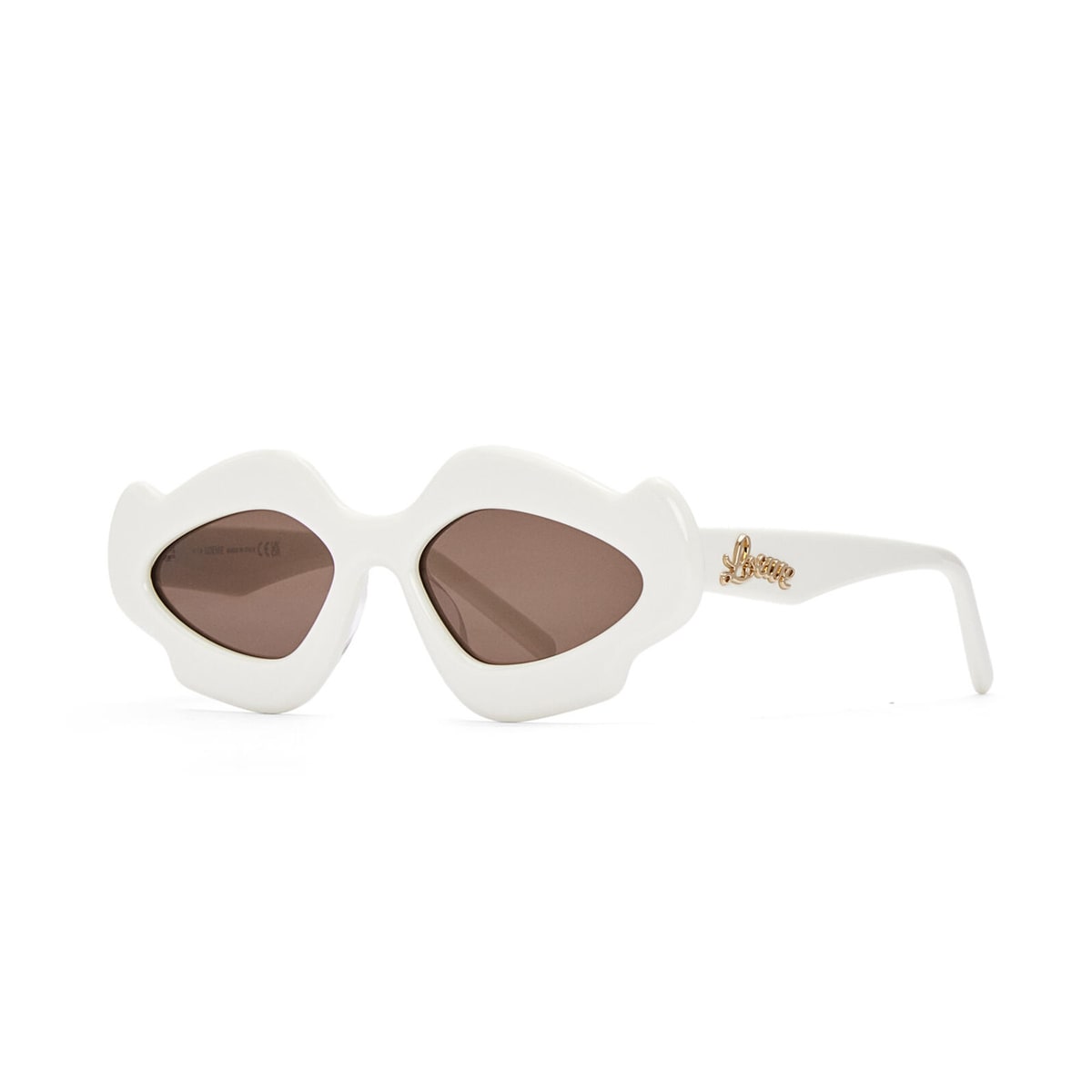 Loewe Flame Acetate Oval Sunglasses In Bianco