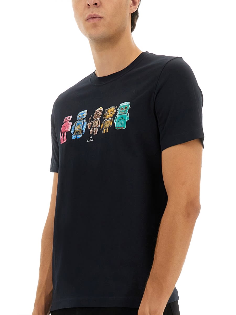 Paul Smith Robot Print T-shirt In Multi