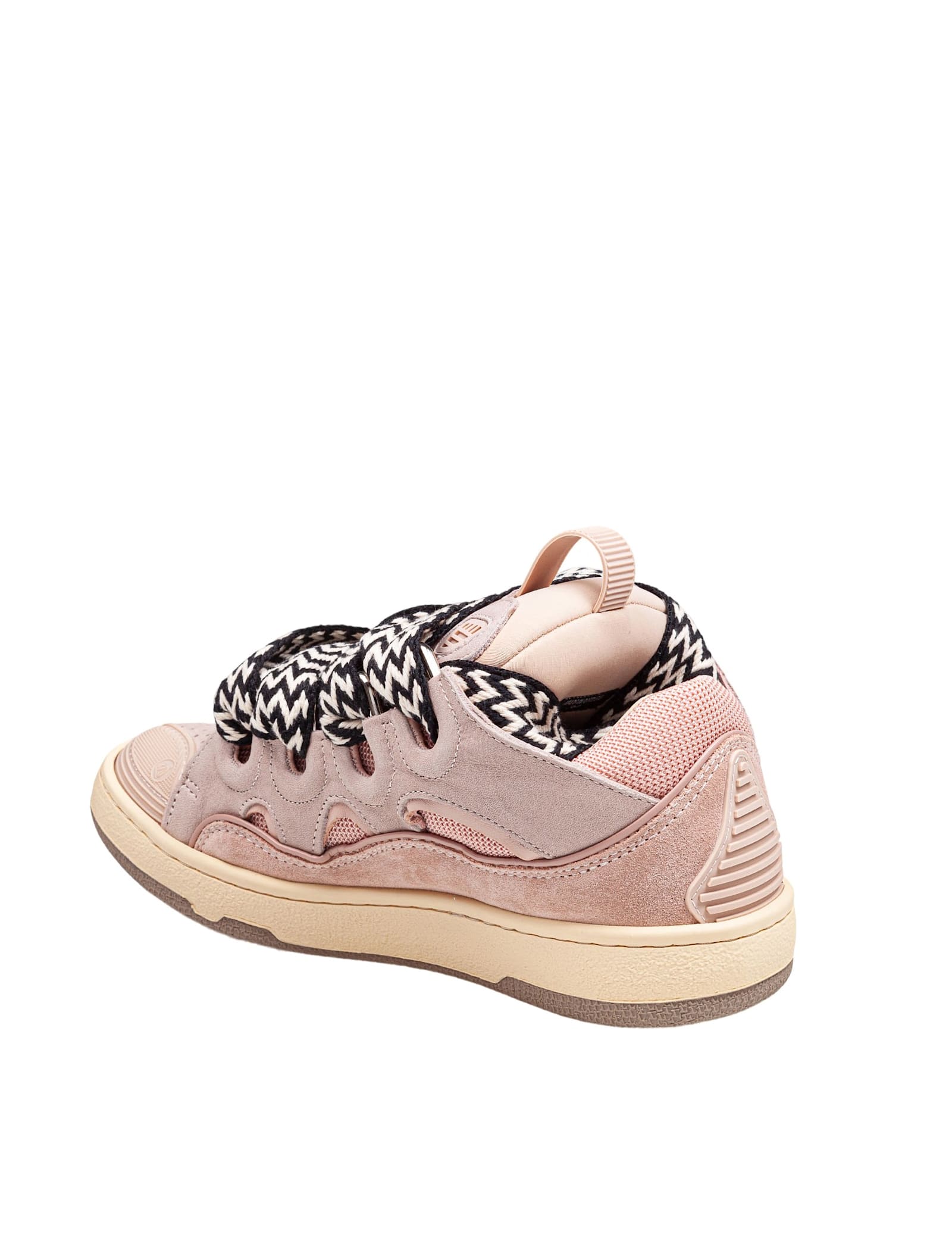 Shop Lanvin Curb Sneakers In White And Pink Leather