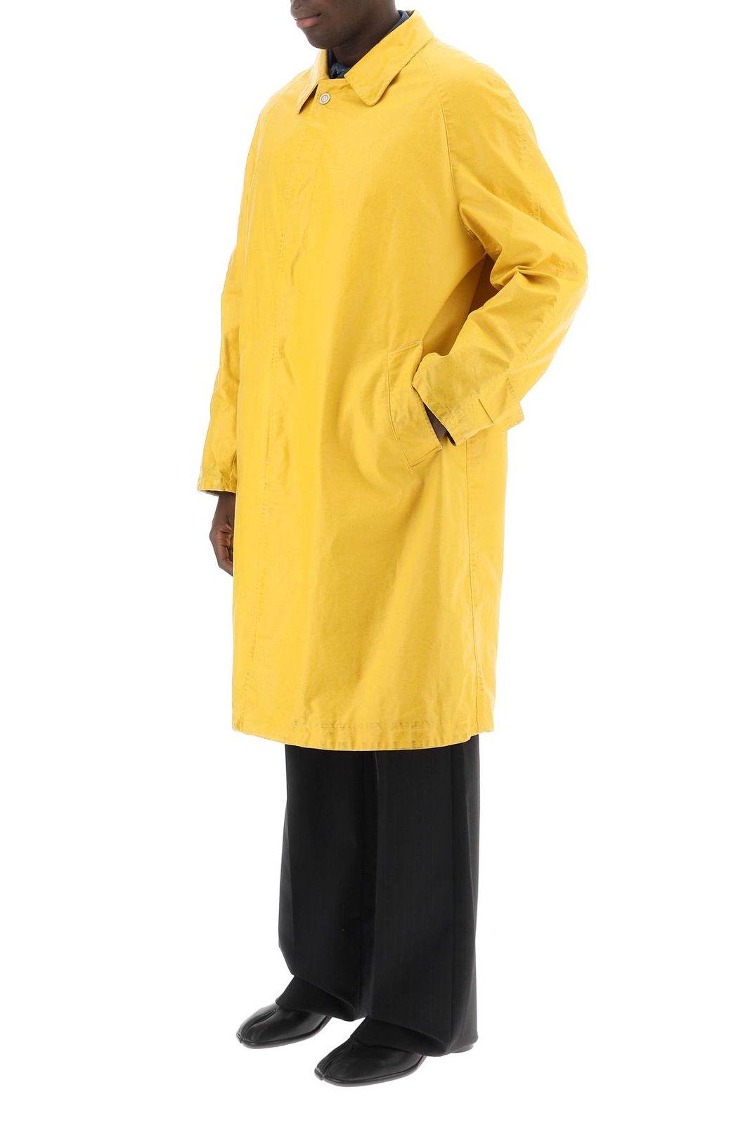 Shop Maison Margiela Worn Out Effect Trench In Yellow