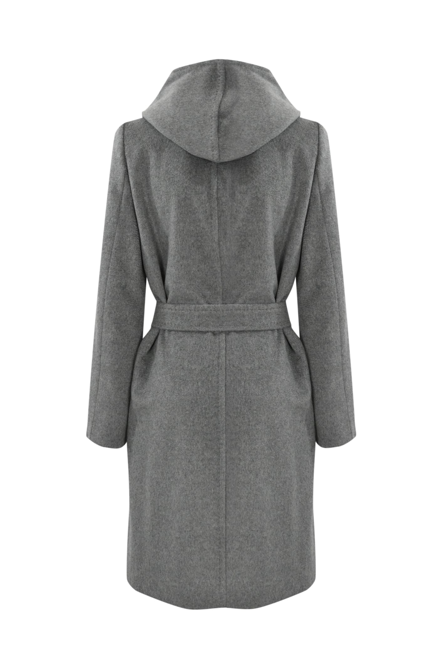 MAX MARA NEWMANG WOOL COAT WITH HOOD 