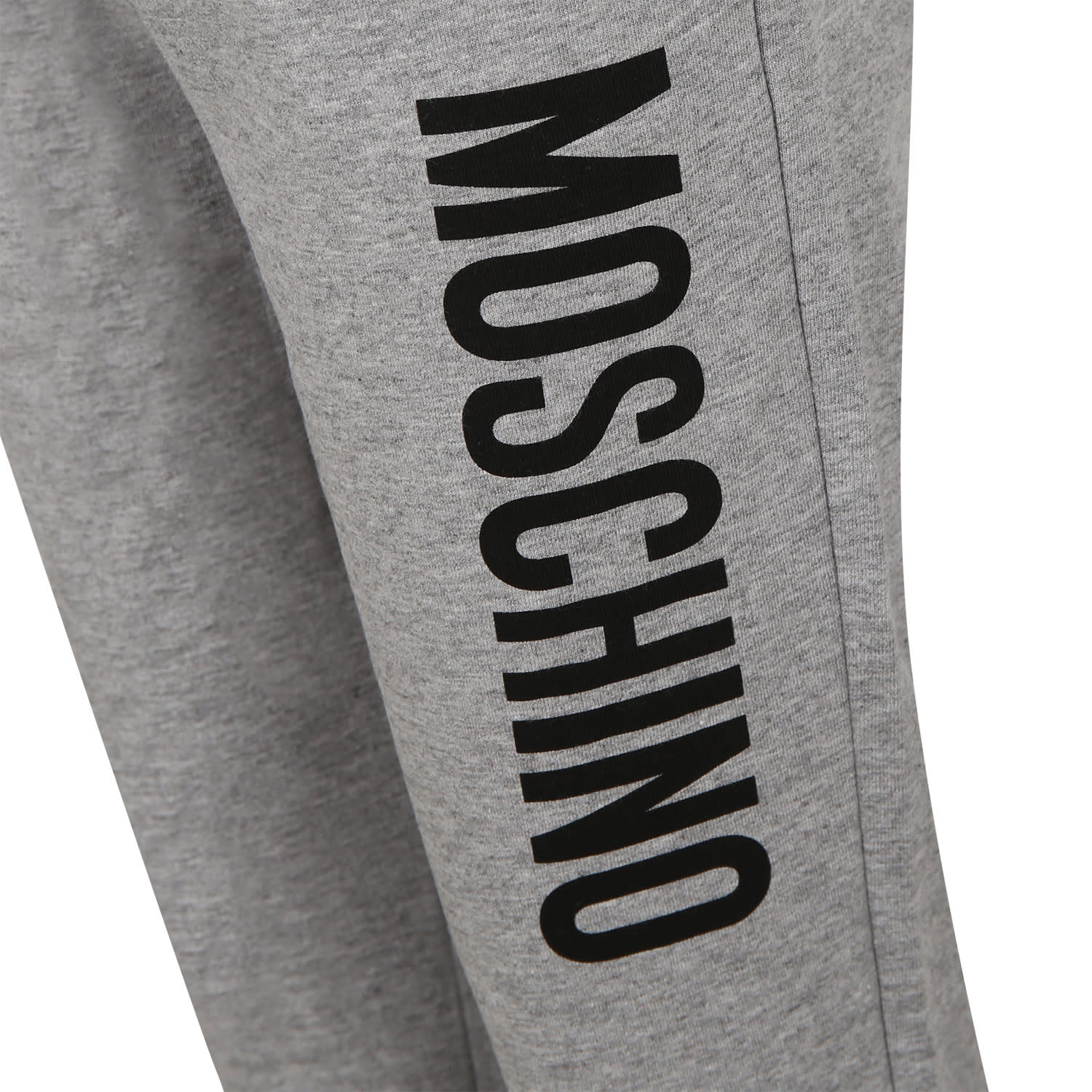 Shop Moschino Grey Trousers For Kids With Logo