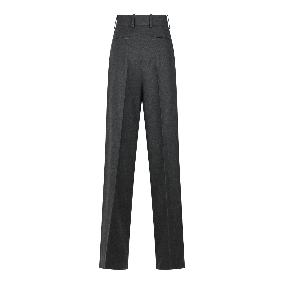 Shop Gucci Gabardine High-waisted Trousers In Grey