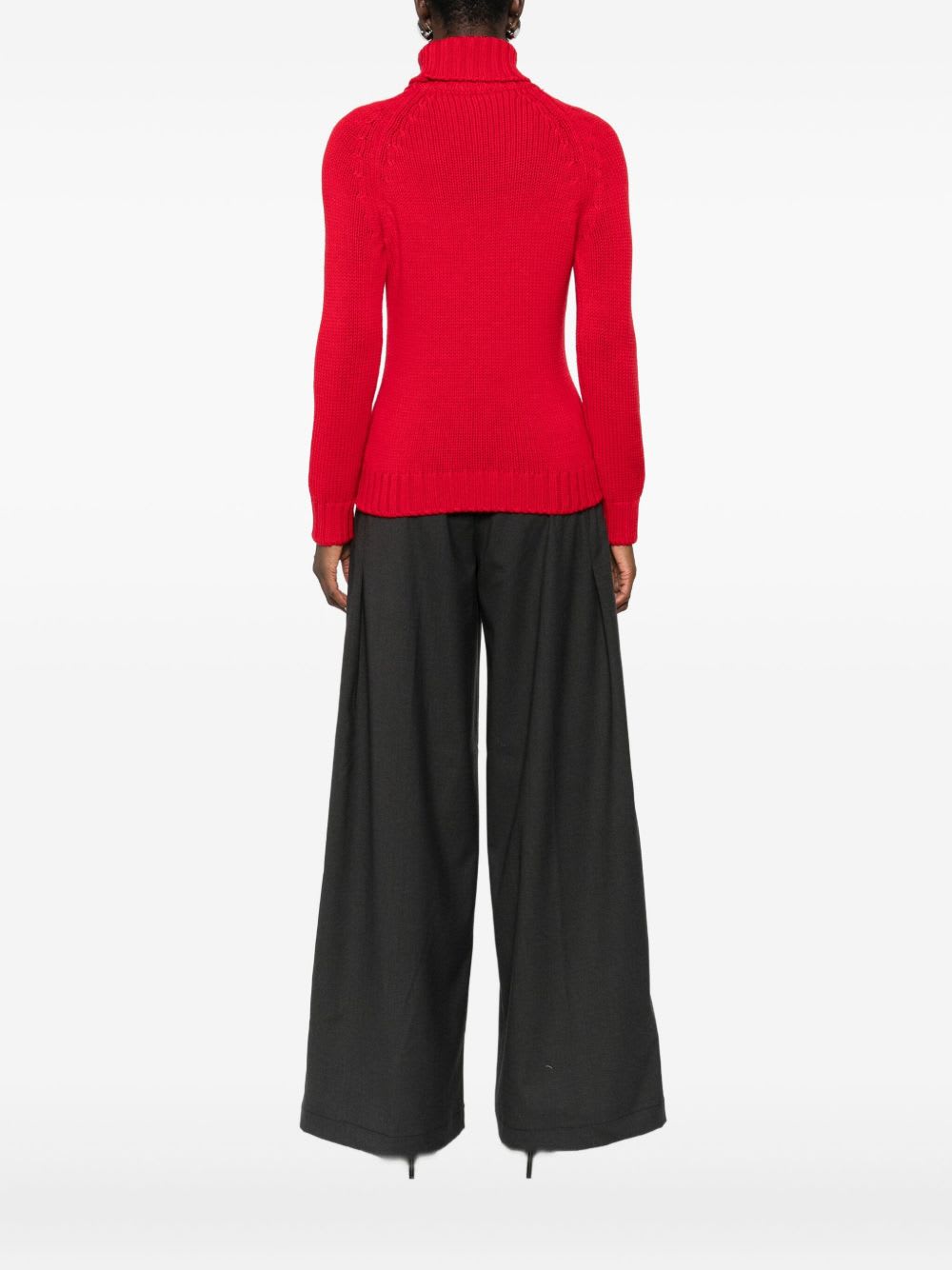 Base Wool Turtle-neck Jumper In Red