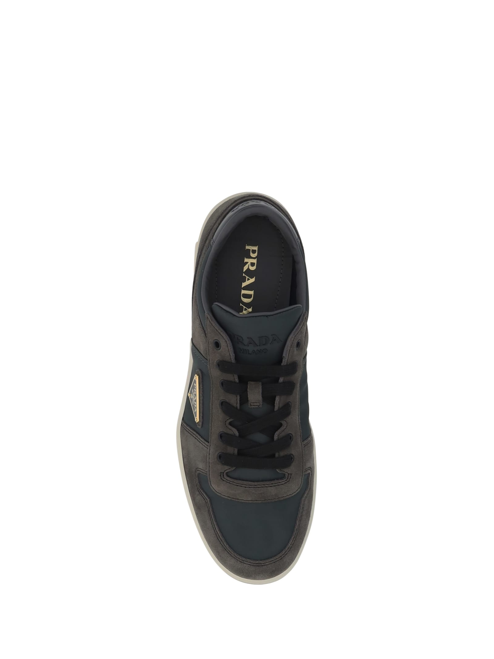 Shop Prada Downtown Sneakers In Ematite+piombo