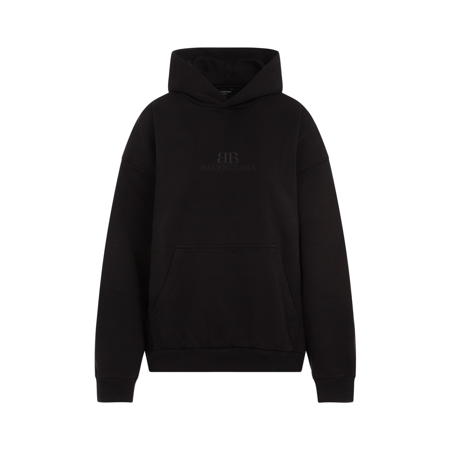 Shop Balenciaga Medium Fit Hoodie In Wash Black