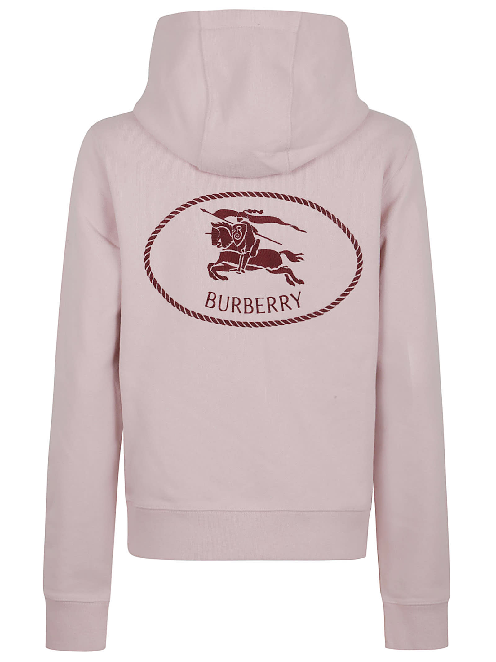 Burberry Light Pink Zip-up Hoodie In Pink