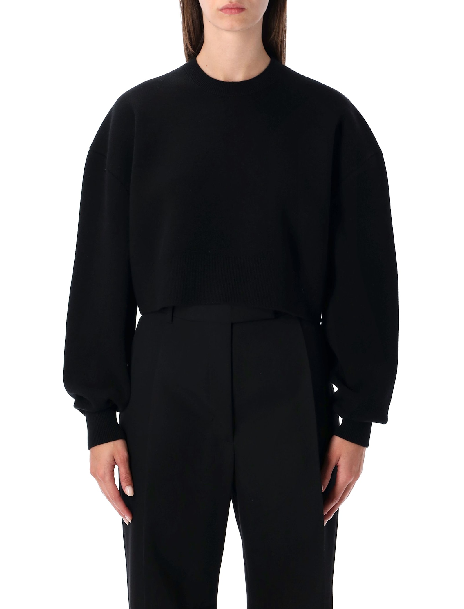 Tom Ford Black Wool And Cashmere Cropped Sweater