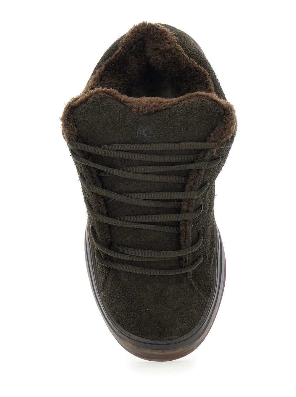 Erl Vamp Skate Brown Low-top Sneaker With Front Logo In Velvet Man In Brown