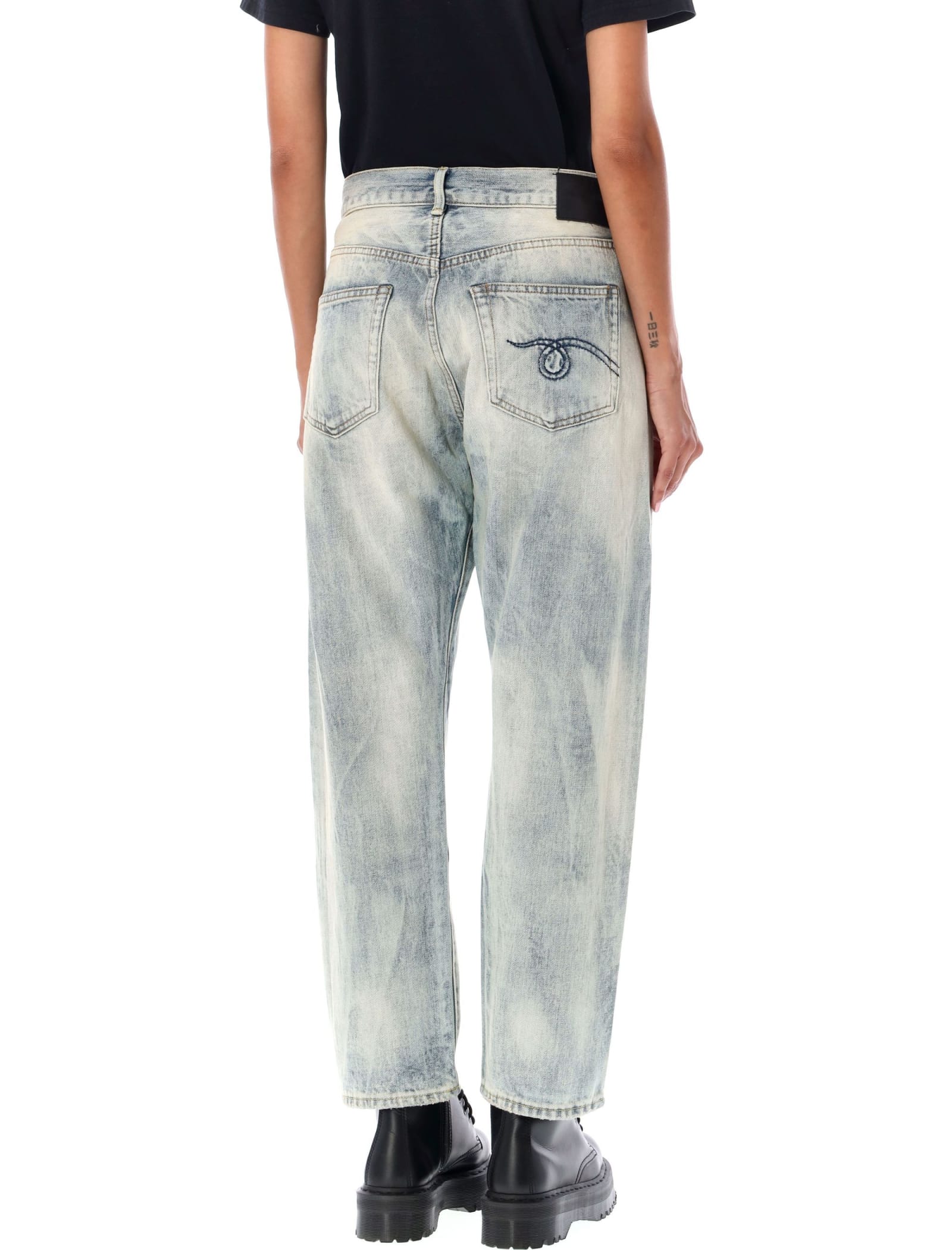 Shop R13 Crossover Jeans In Vintage Ash Blue