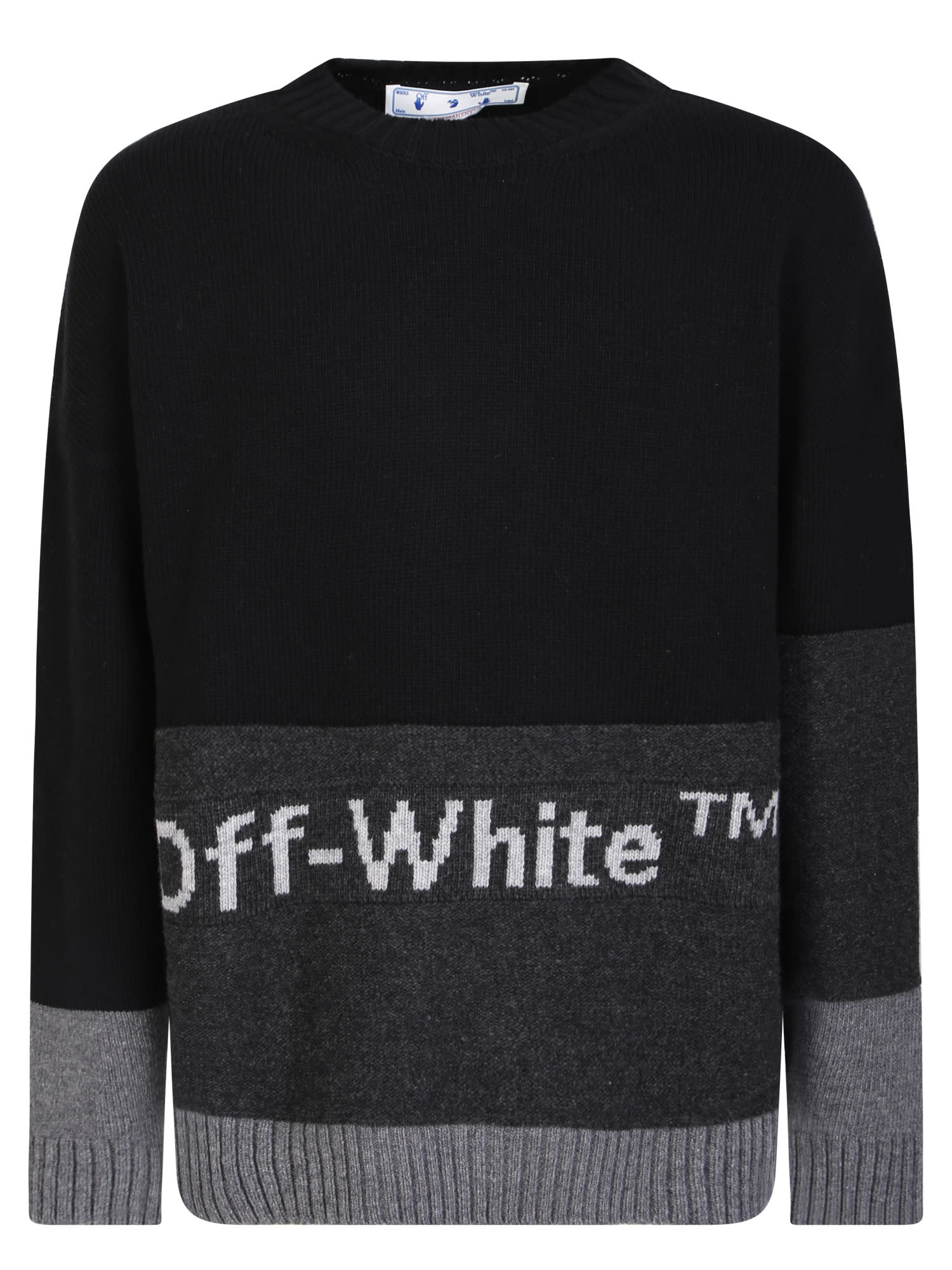 Off-white Logo Intarsia Sweater Black