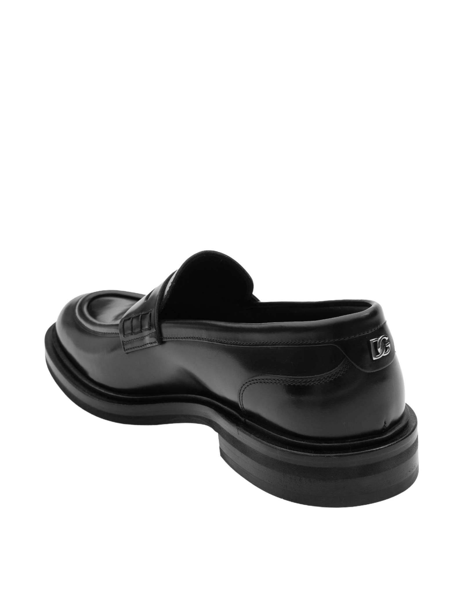 Shop Dolce & Gabbana Altavilla Loafers In Black Leather